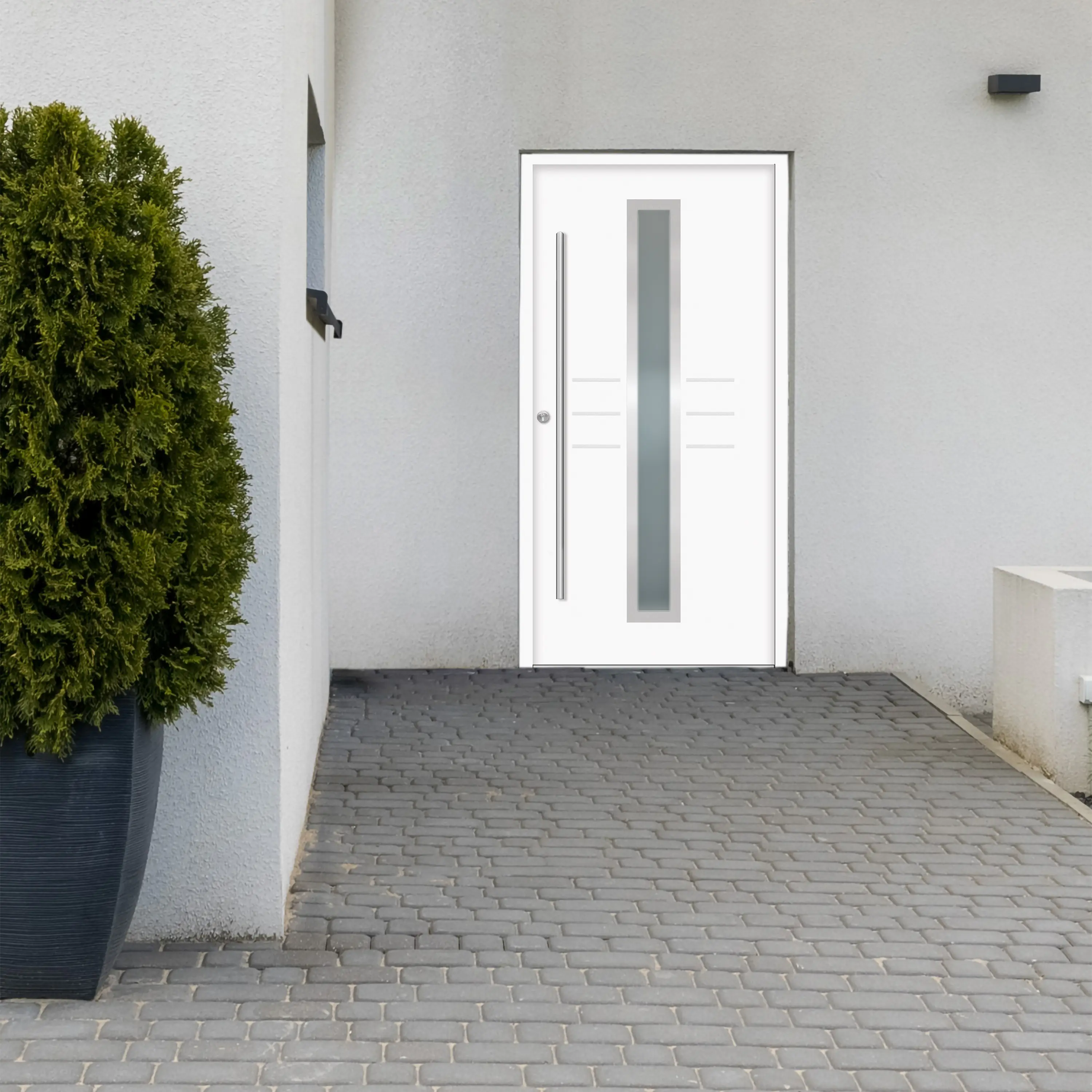 Splendoor Haustür Passivedoor Premium B07 Weiß DIN Links 100 x 210 cm