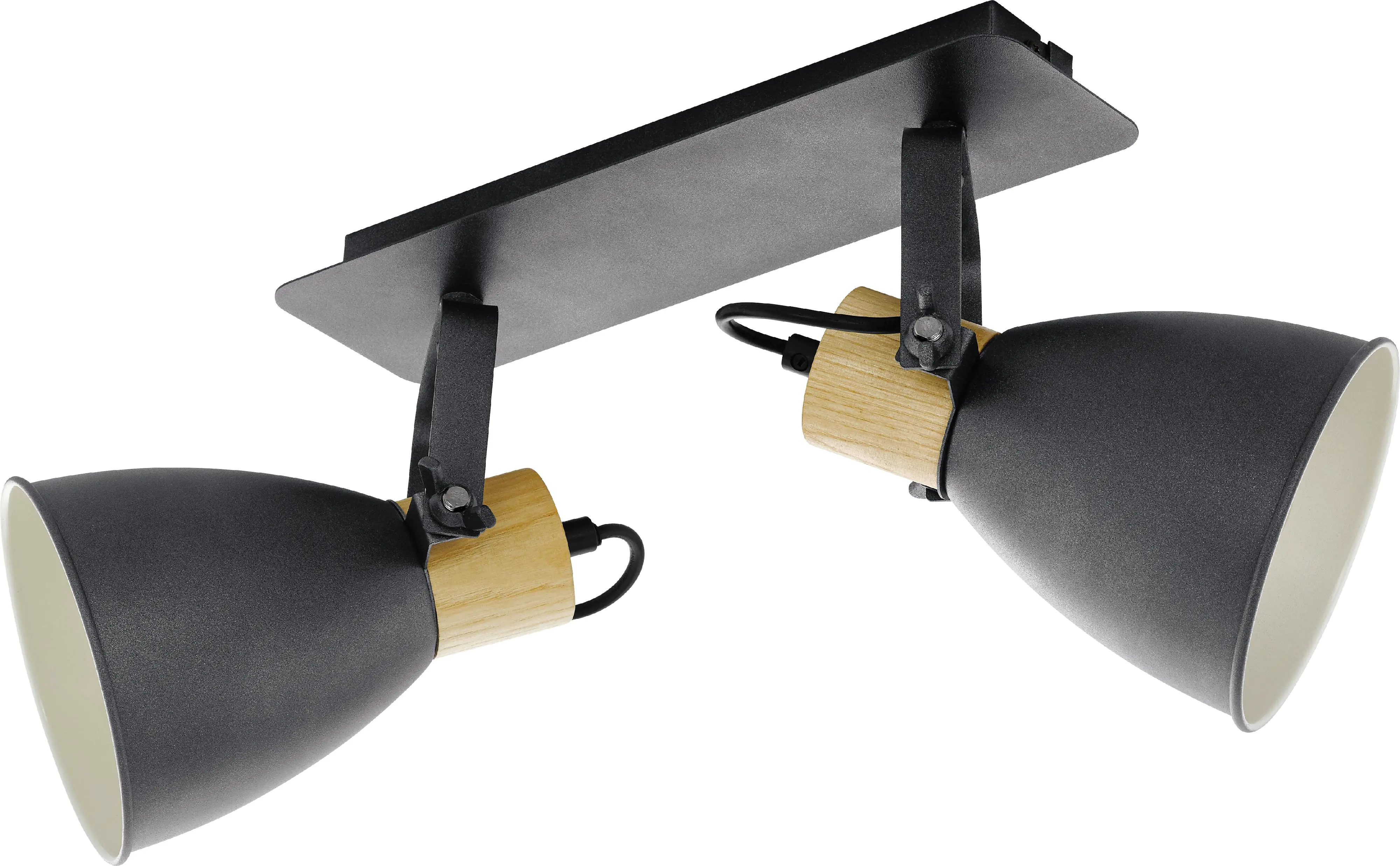 Eglo 2er Spot Coswarth anthrazit holz 48 x 14 x 24 cm E27