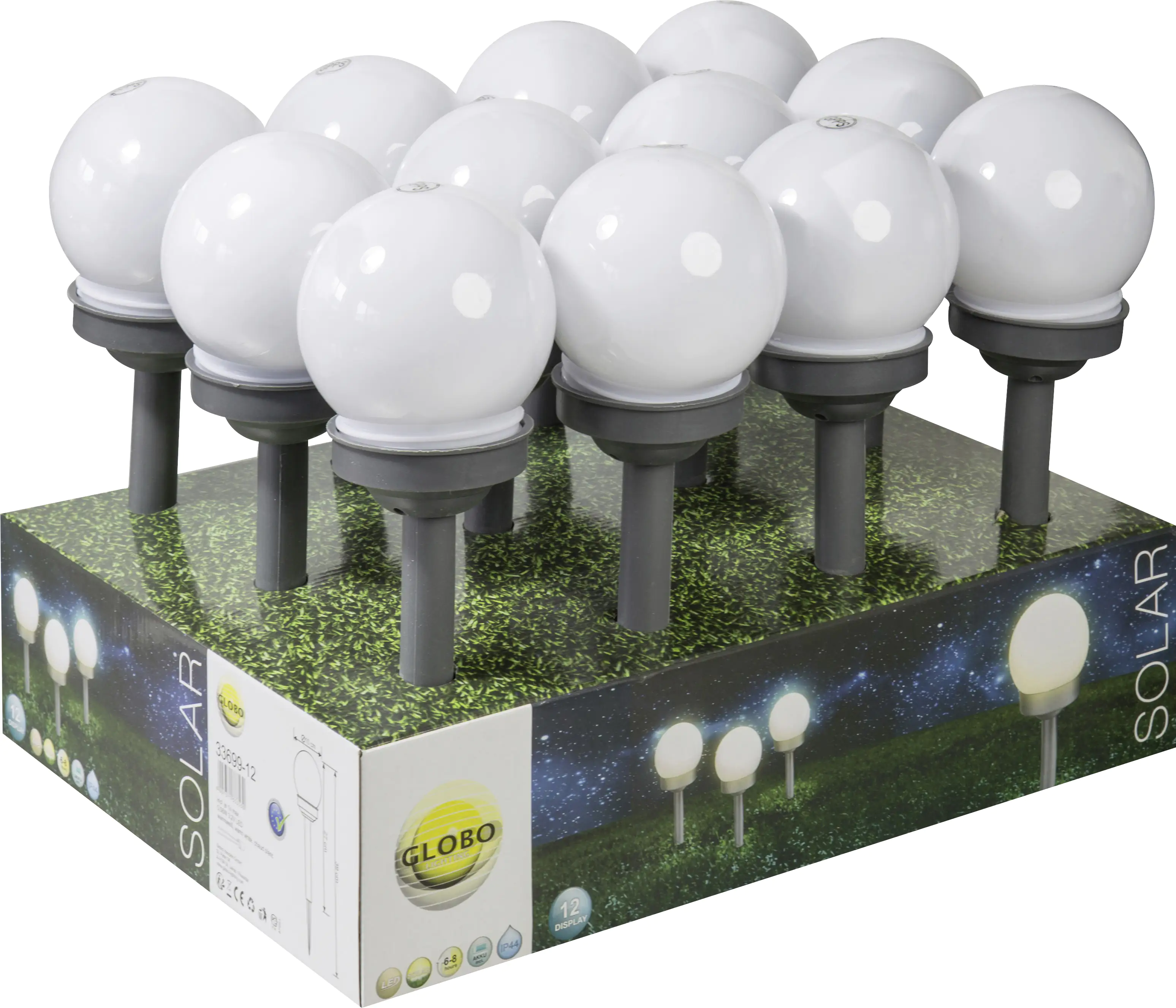 Globo LED Solarleuchte grau 35 x 10 cm