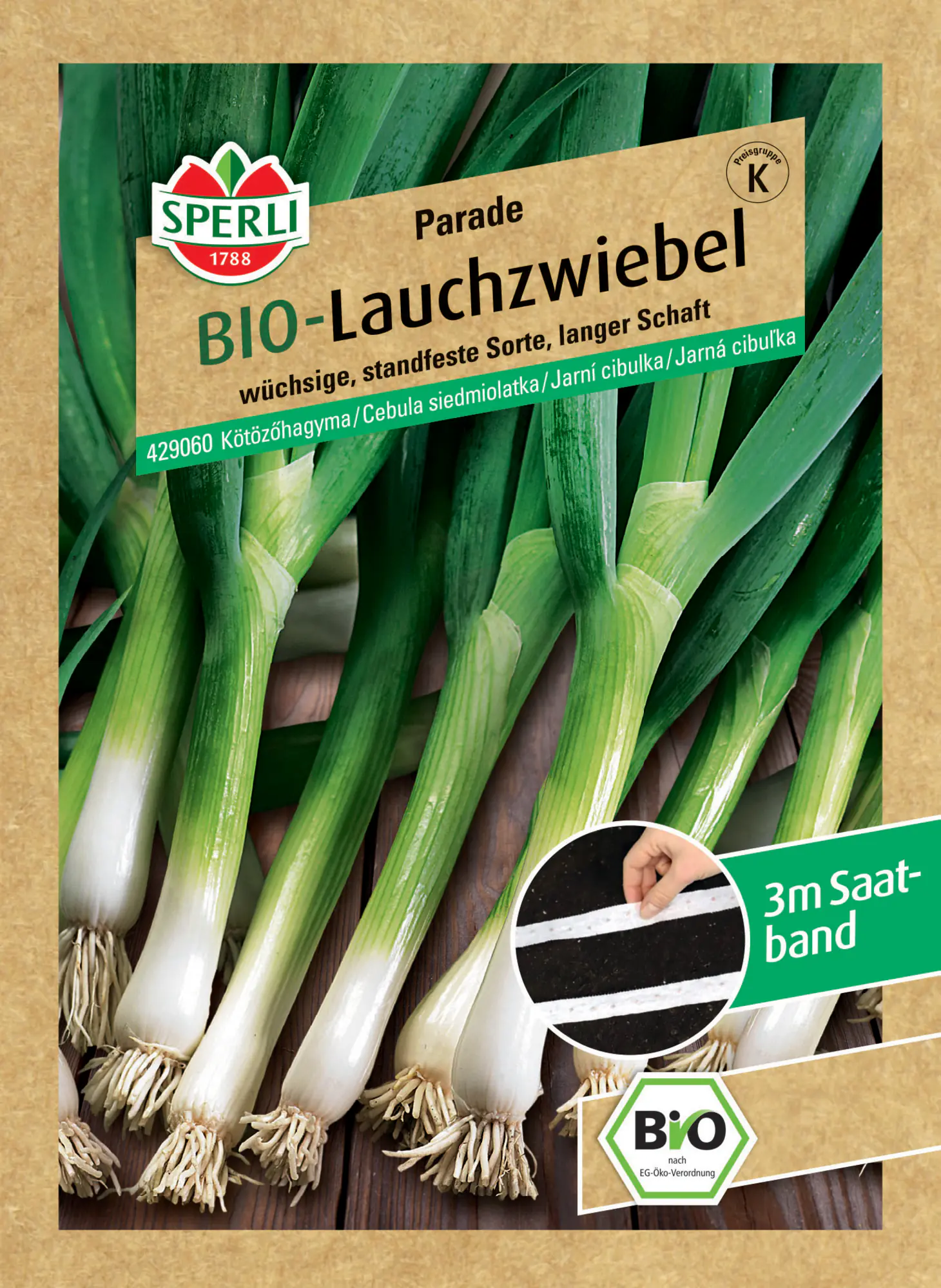 Sperli BIO Lauchzwiebel Saatband