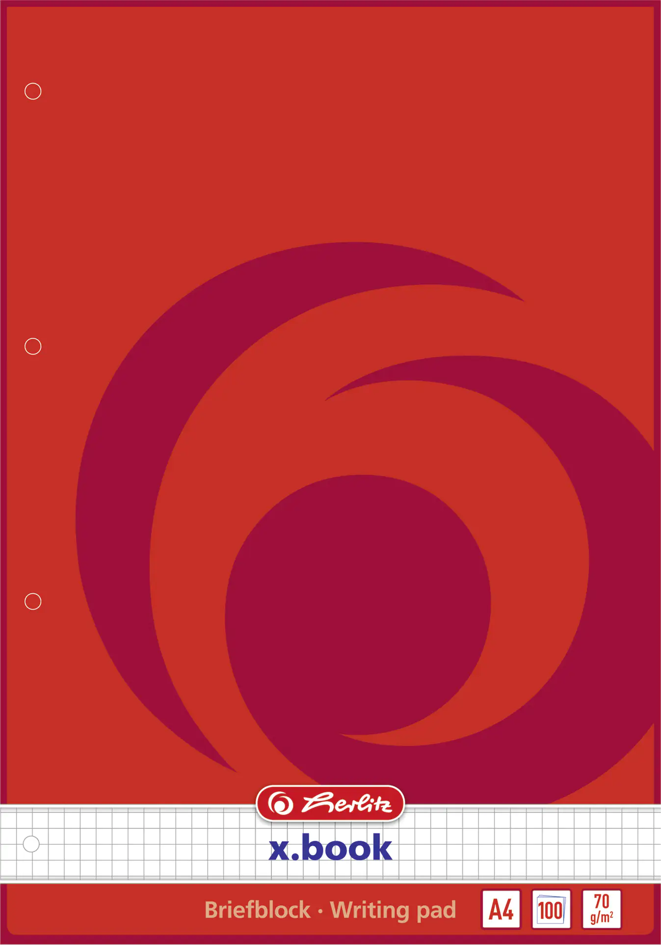 Herlitz Briefblock A4 kariert 100 Blatt holzfreies Papier 70 g/qm