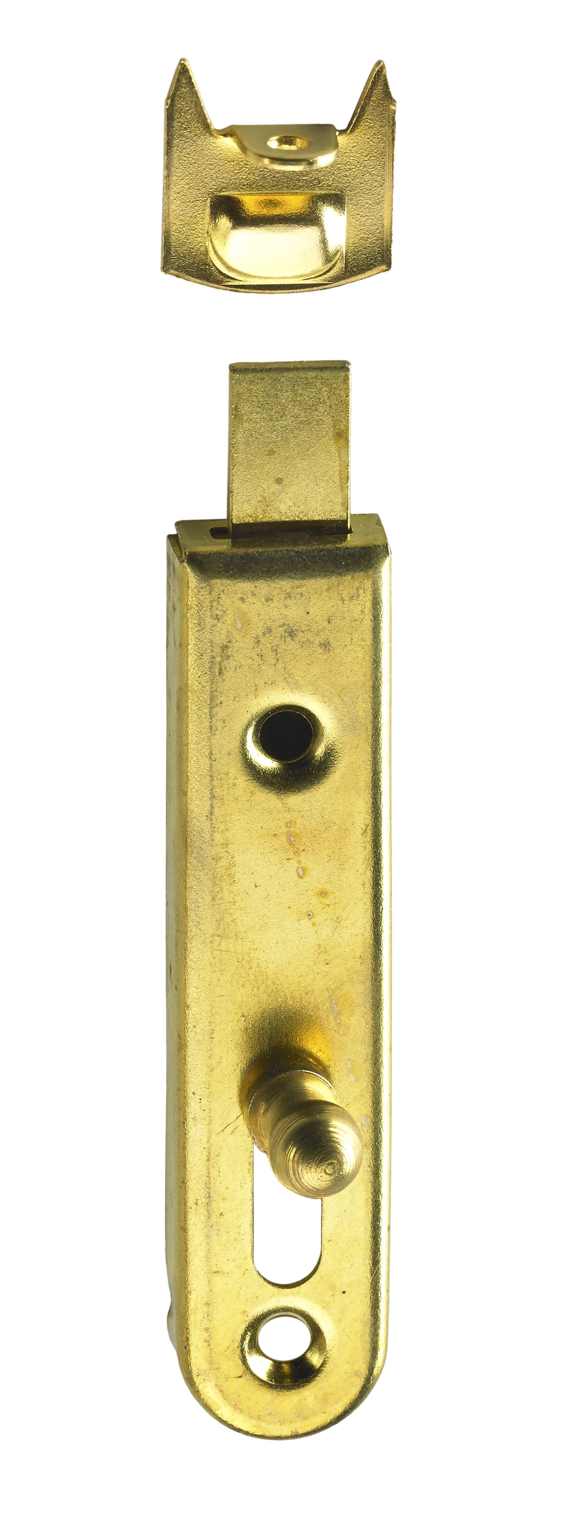 Hettich Möbelriegel Stahl, vermessingt, 16 x 70 mm, 1 Stück
