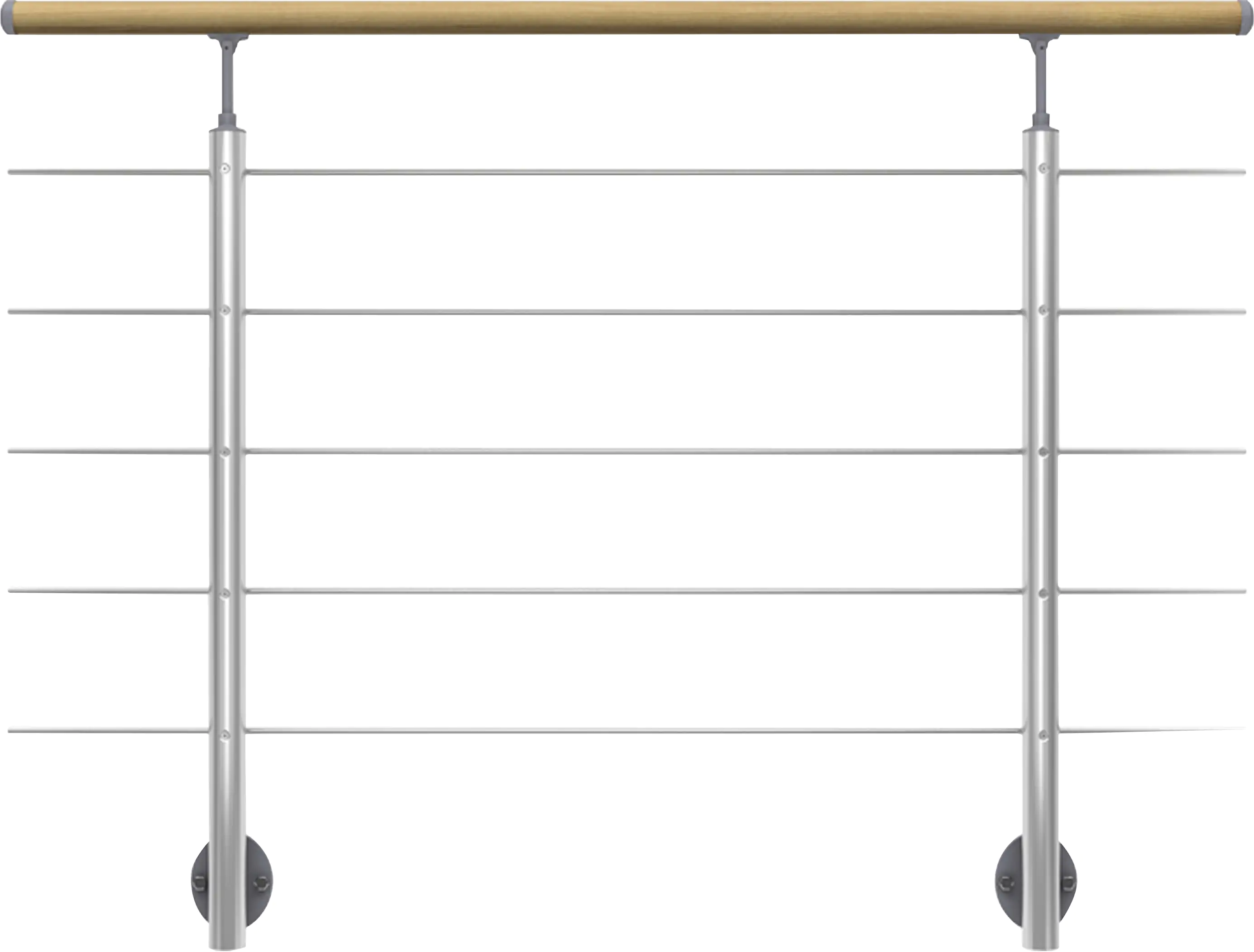 Dolle Geländer-Set mit Handlauf Eiche und Edelstahlstäben für seitliche Montage