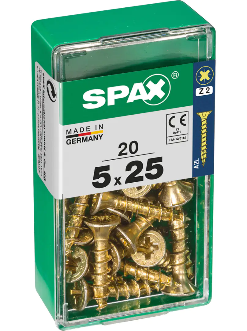 Spax Universalschrauben 5.0 x 25 mm PZ 2 - 20 Stk.