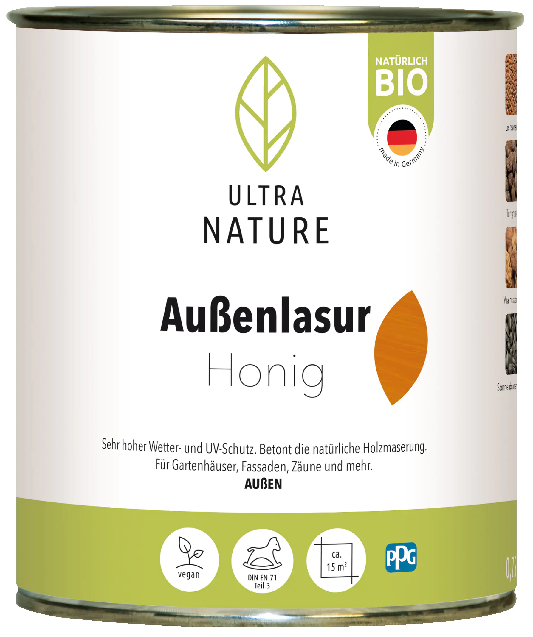 4250100475420 Ultra Nature Außenlasur 750 ml honig