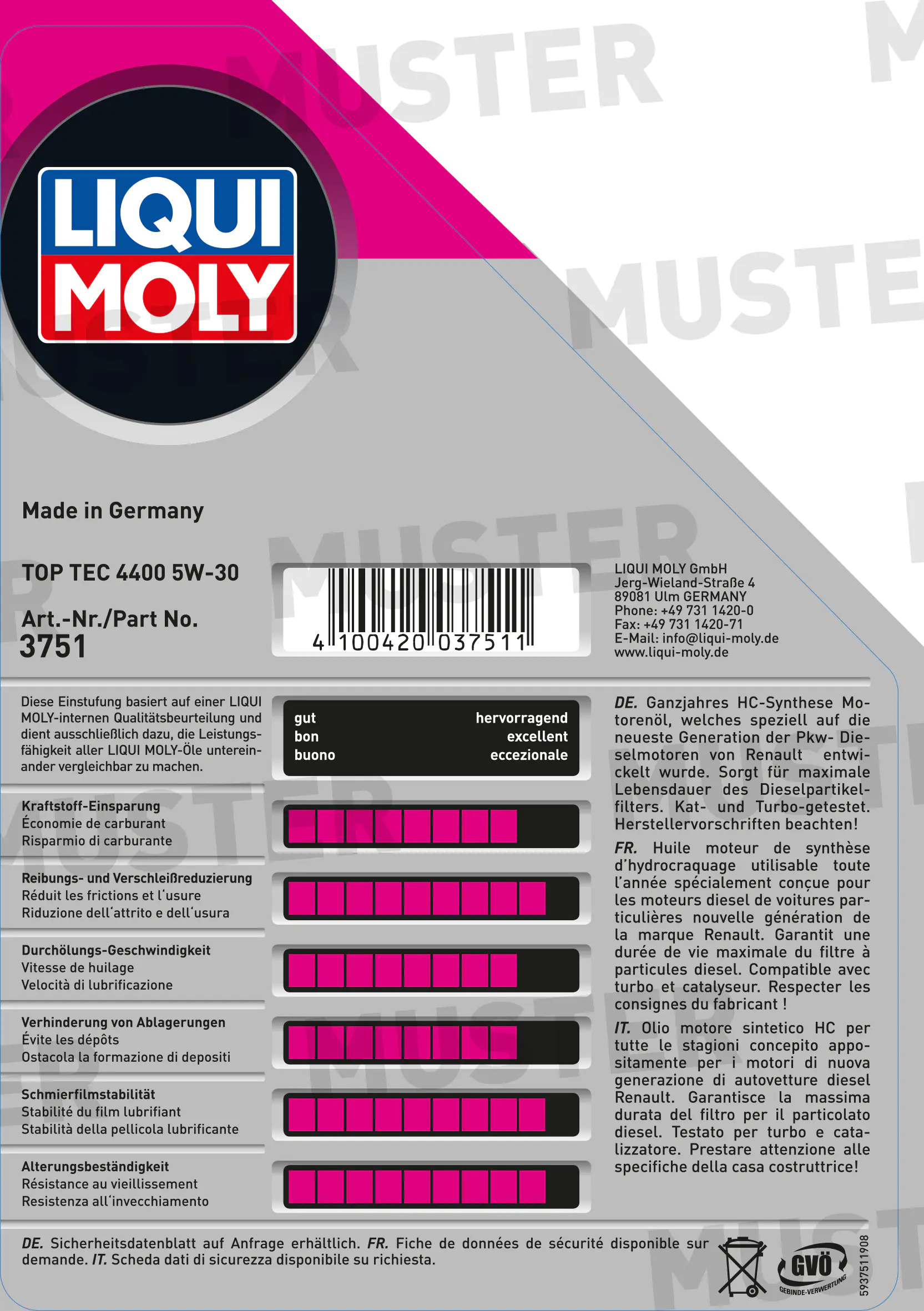 Liqui Moly Motoröl Top Tec 4400 5W-30 5 L