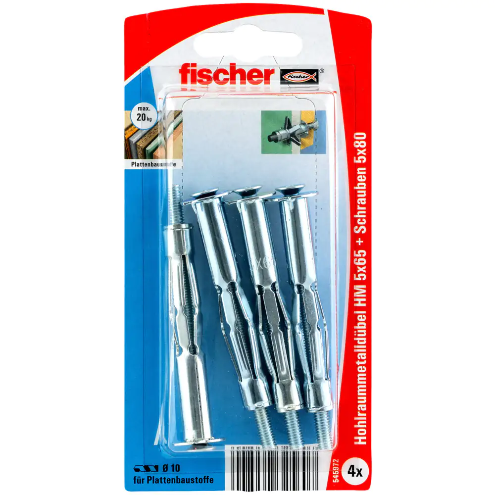 Fischer Hohlraumdübel 5.0 x 65 mm - 4 Stück Fischer Hohlraumdübel 5.0 x 65 mm - 4 Stück