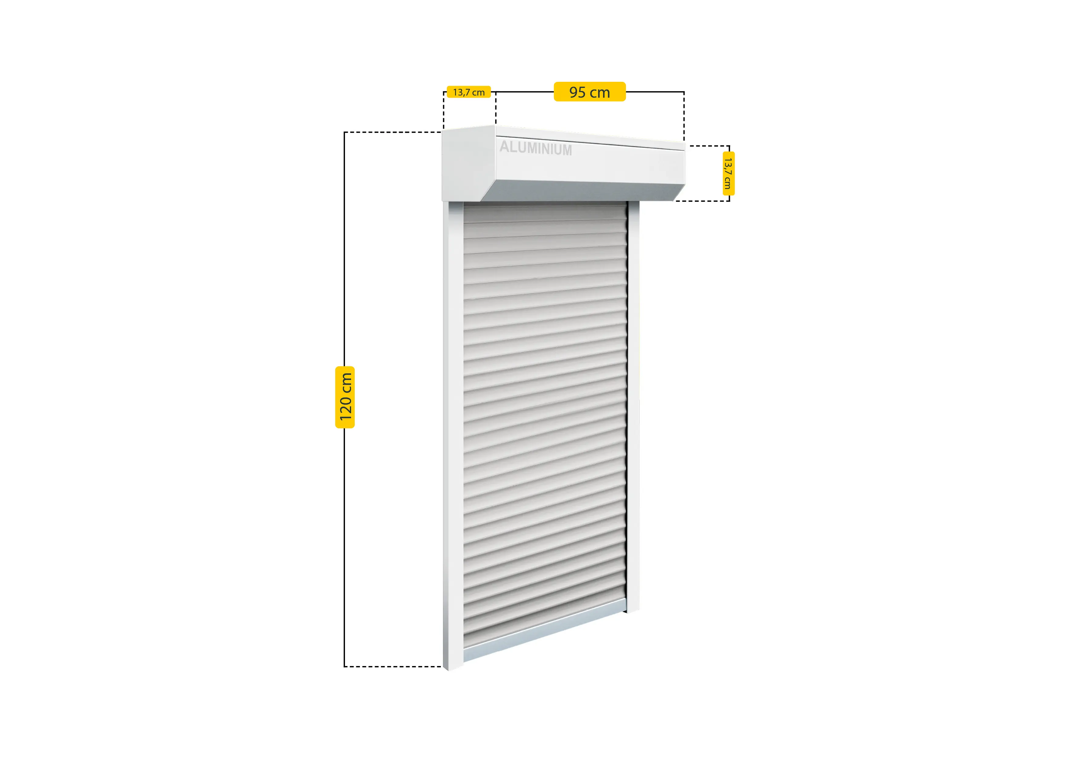 Schellenberg Vorbaurollladen-Set, 95 x 120 cm, 45°-Rollladenkasten, weiß/grau