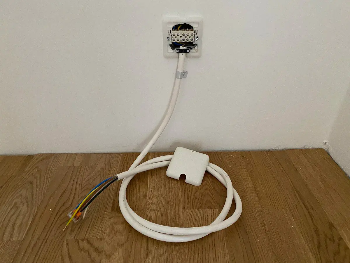 Herdanschluss-Set Kabel & Dose - 1,5 Meter, weiß