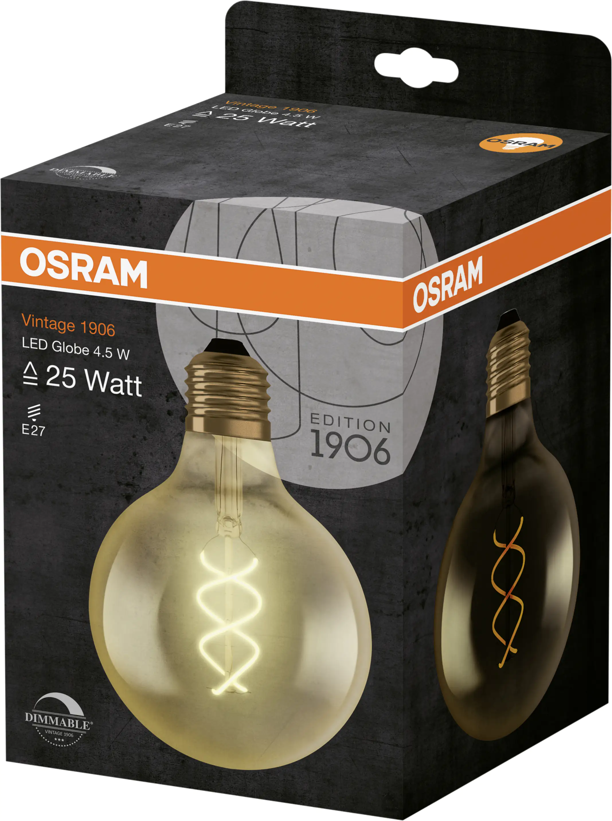 Osram LED Leuchtmittel Vintage 1906 E27 4W warmweiß, dimmbar, amber Osram LED Leuchtmittel Vintage 1906 E27 4W warmweiß, dimmbar, amber