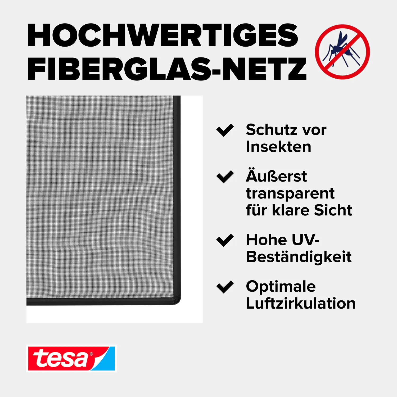 Tesa Insektenschutz Anklipsrahmen für Fenster 120 x 240 cm
