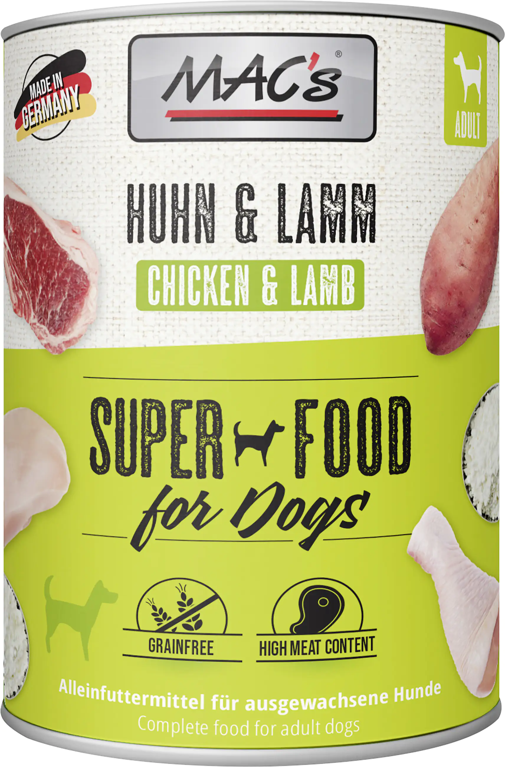 Macs Dog Hundenassfutter Adult getreidefrei 800 g Huhn & Lamm Macs Dog Hundenassfutter Adult getreidefrei 800 g Huhn & Lamm