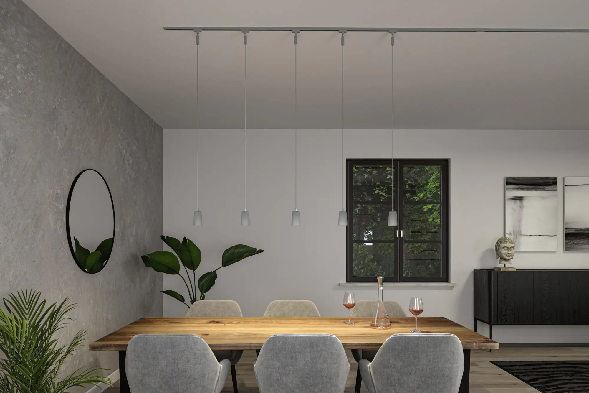 Paulmann URail Pendelleuchte Cover chrom matt 6,5 x 122 cm GU10