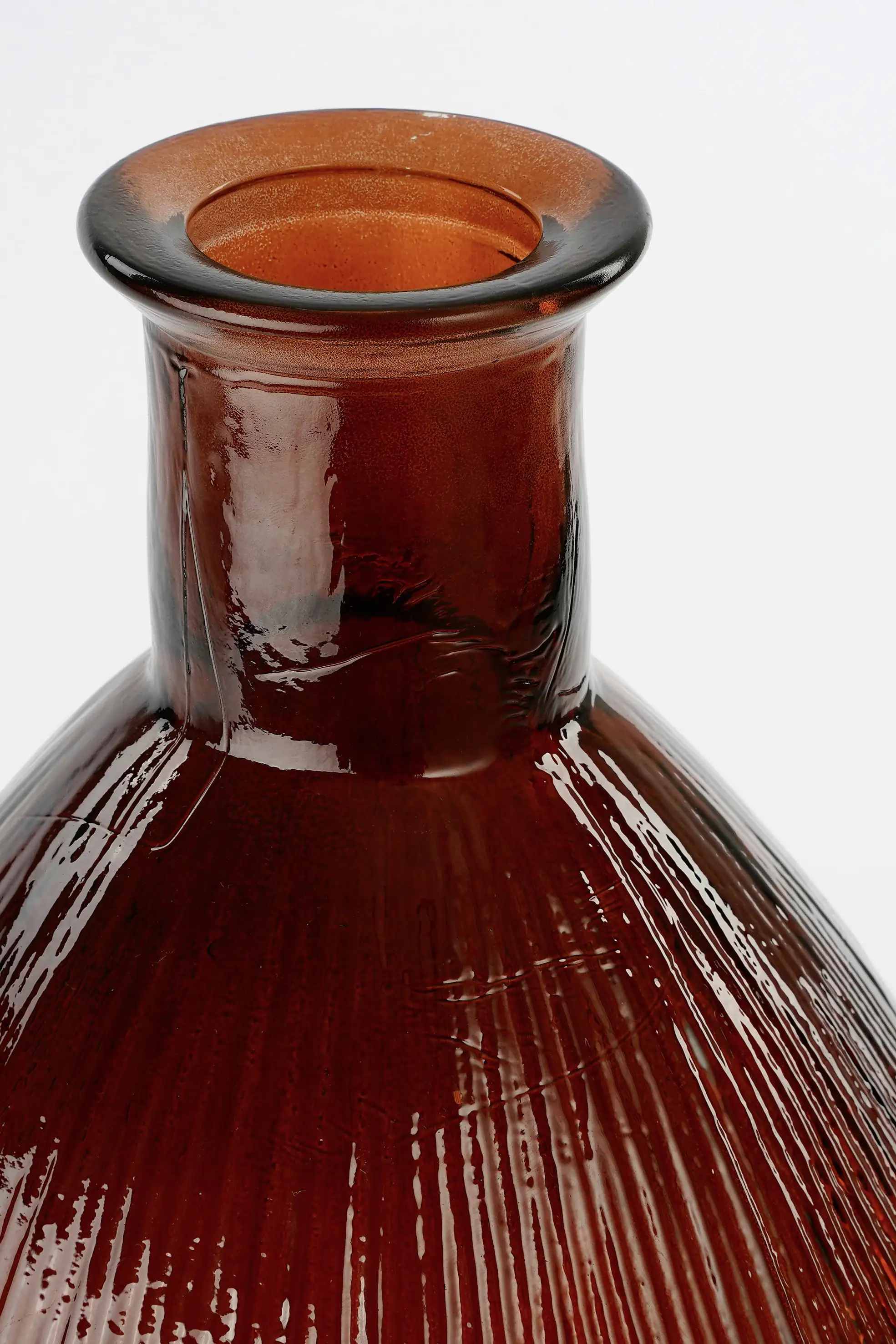 Mica Flaschenvase Firenza dunkelbraun Recyeltes Glas Ø 29 x 59 cm