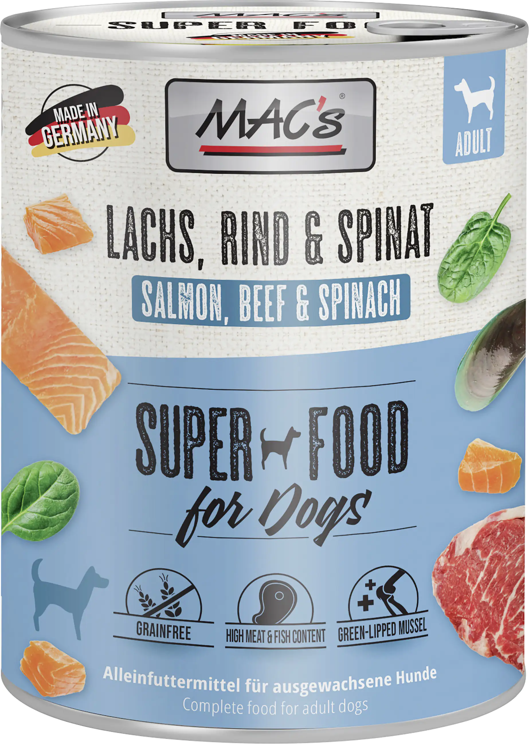 Macs Dog Lachs, Rind & Spinat 800 g