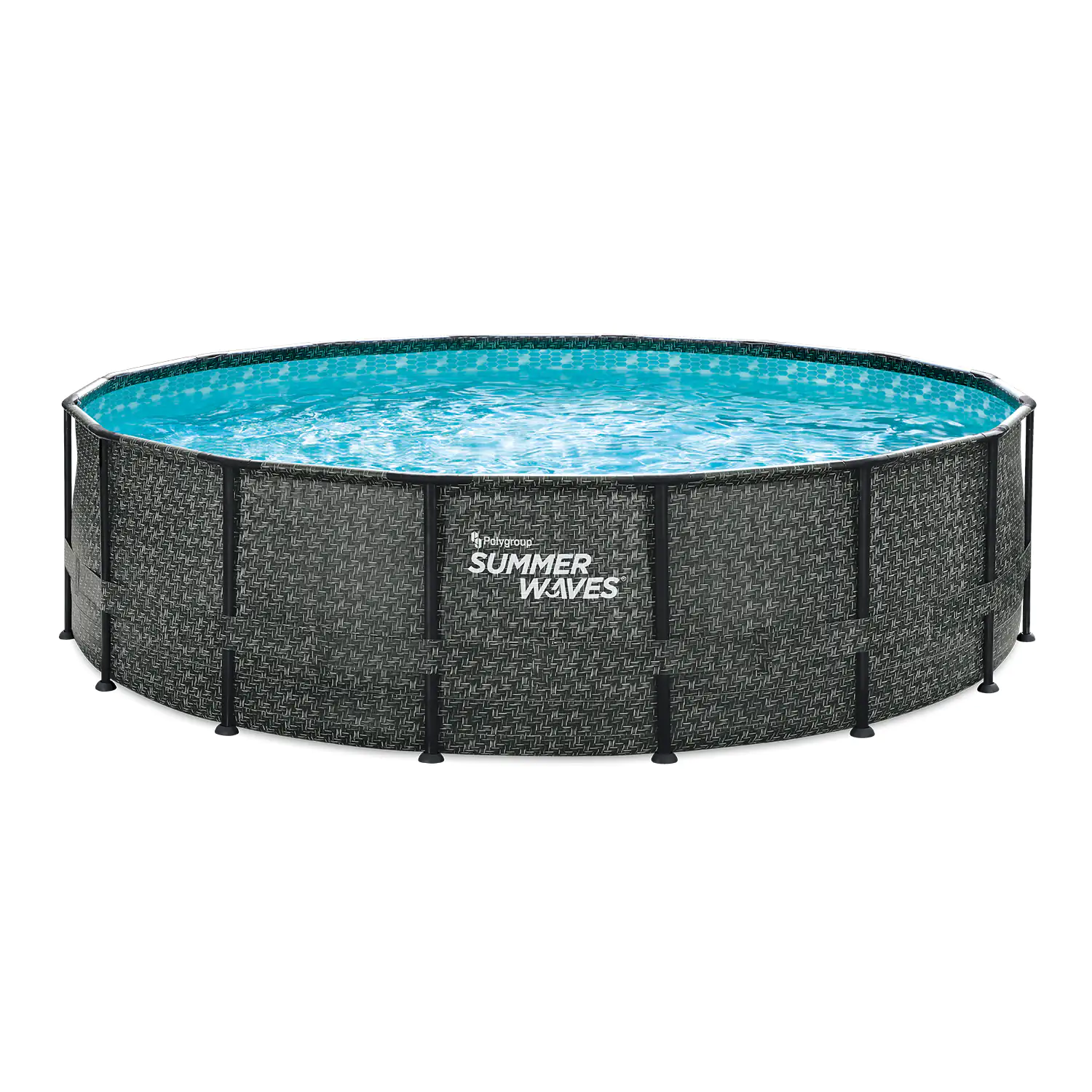 4895215110370 Summer Waves Pool Frame Dark Herringbone Print Elite 4,88 m x 1,22 m