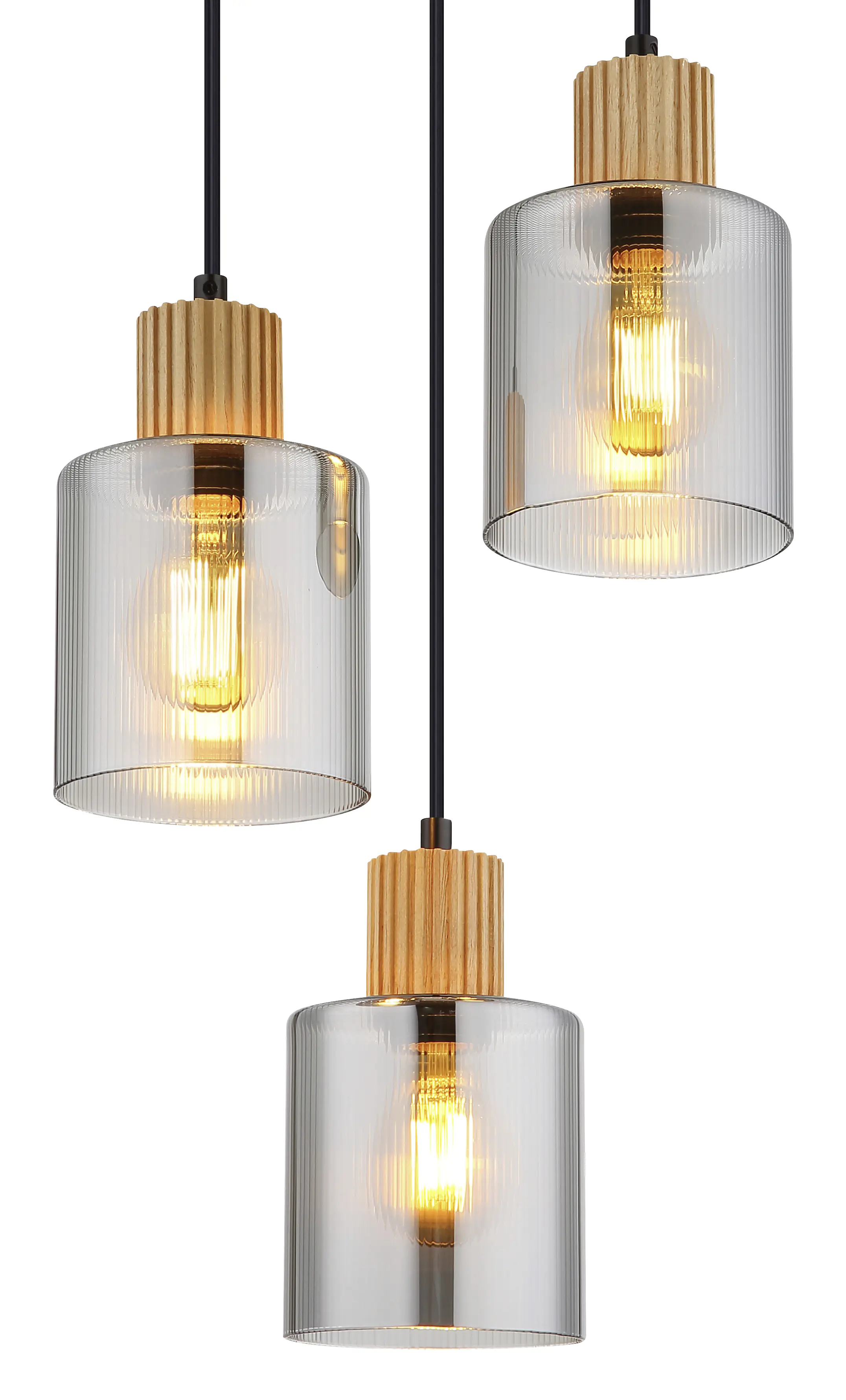 Globo Hängeleuchte Aleidis Ø 30 x 120 cm schwarz matt