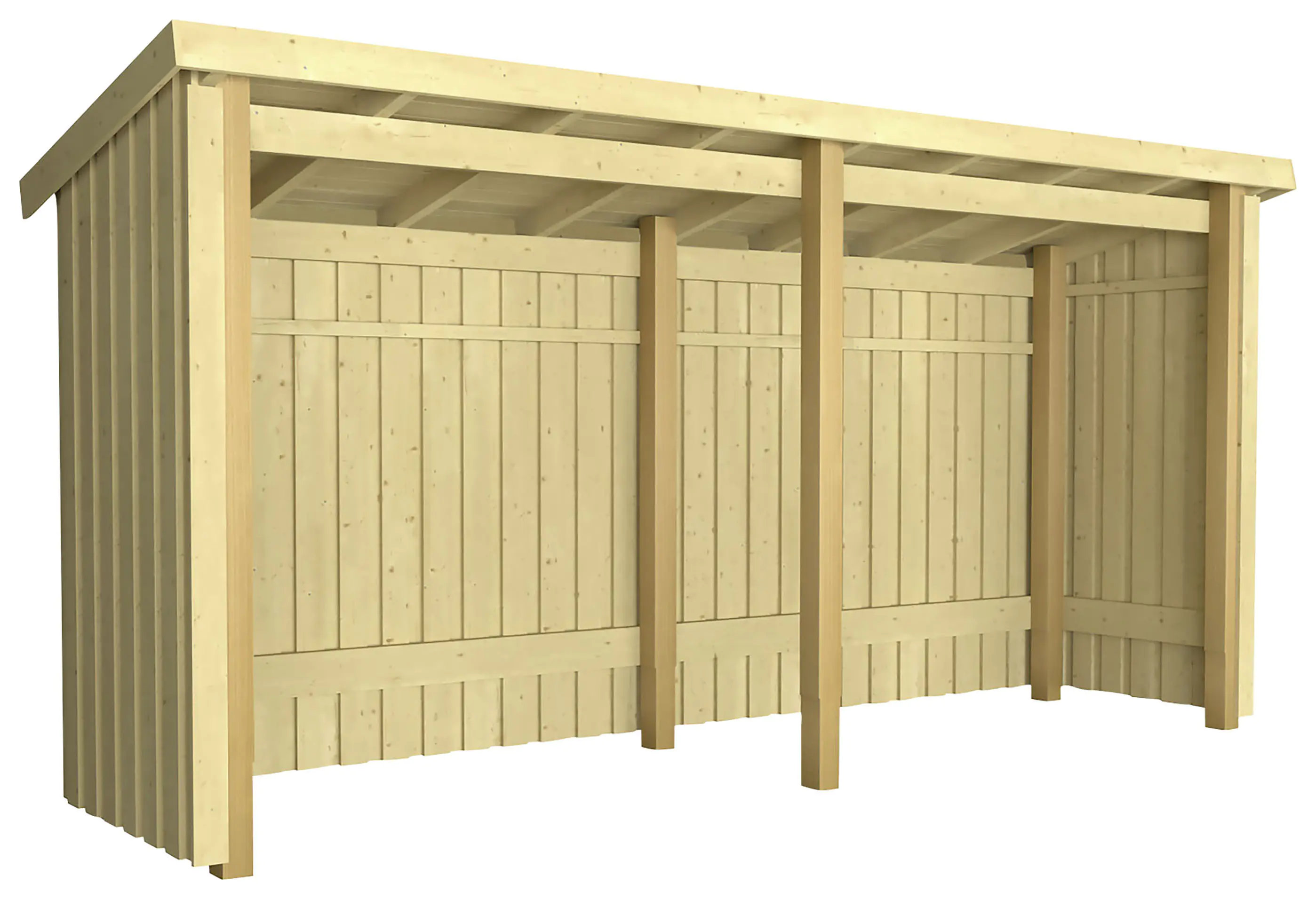 Plus Gartenhaus Nordic Multi 416 x 99 cm natur offen