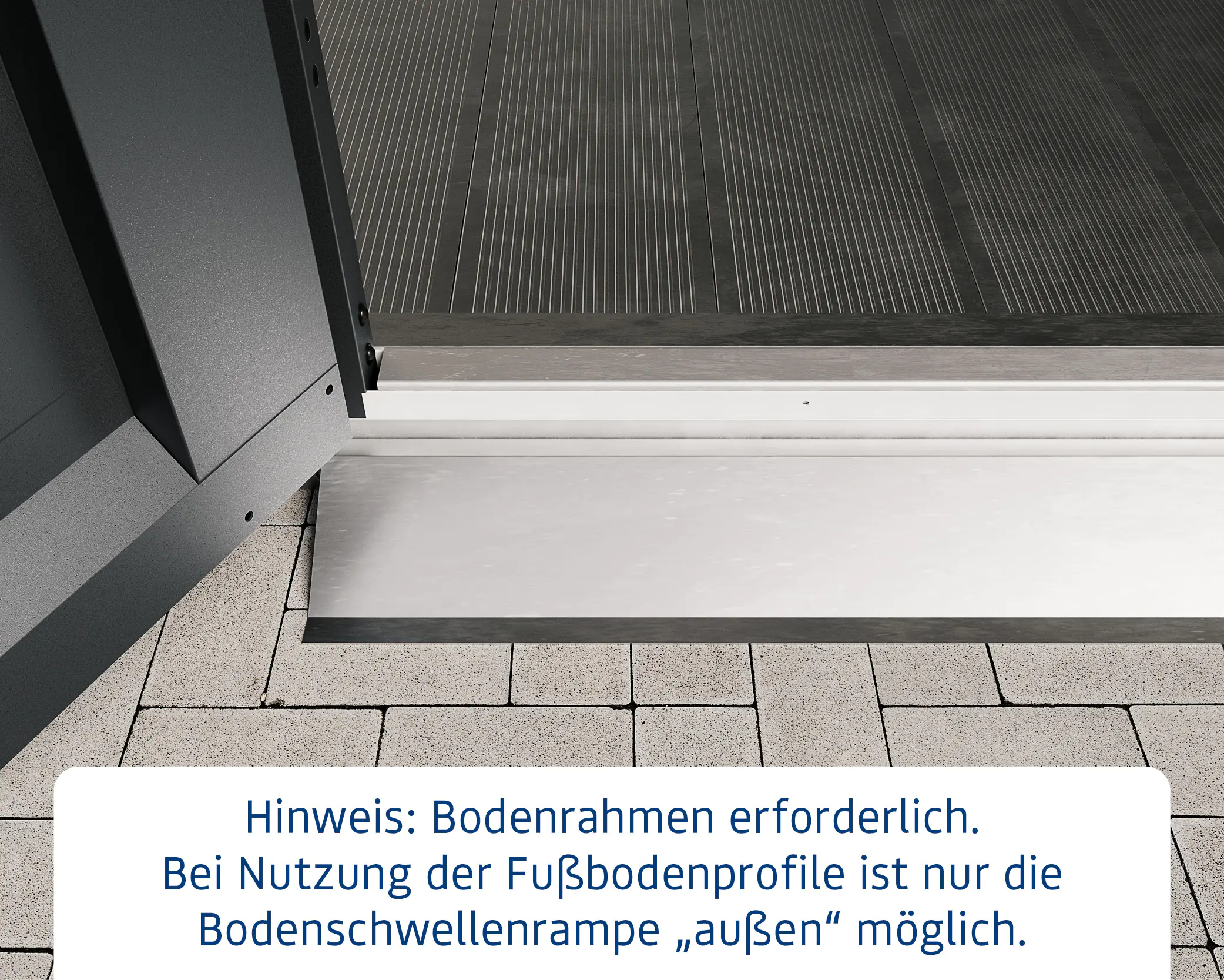EcoStar Bodenschwellenrampe innen & außen für 1-flg. Tür EcoStar Bodenschwellenrampe innen & außen für 1-flg. Tür