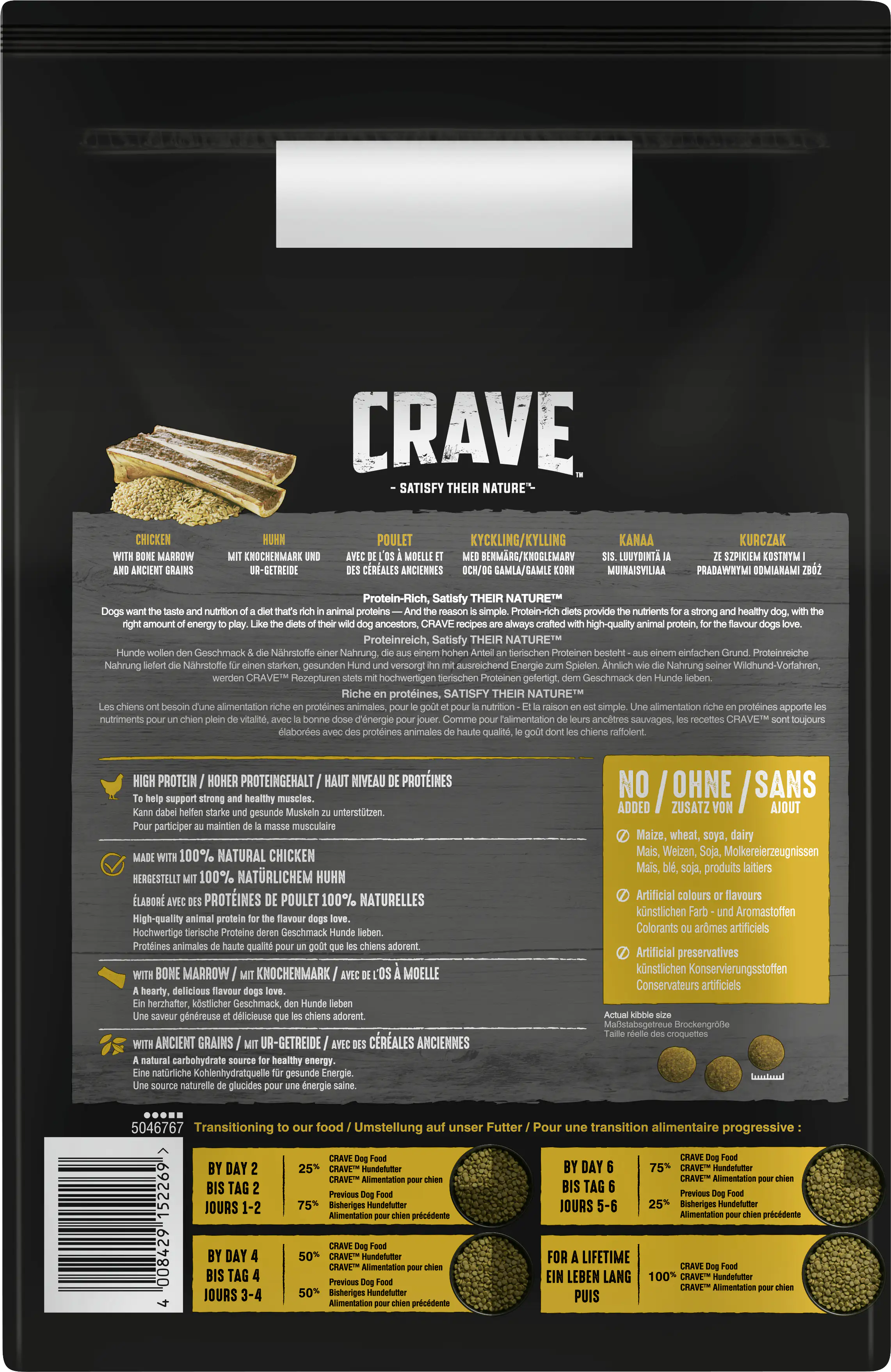 Crave Adult Huhn mit Knochenmark und Urgetreide Hundefutter 2,8 kg Crave Adult Huhn mit Knochenmark und Urgetreide Hundefutter 2,8 kg