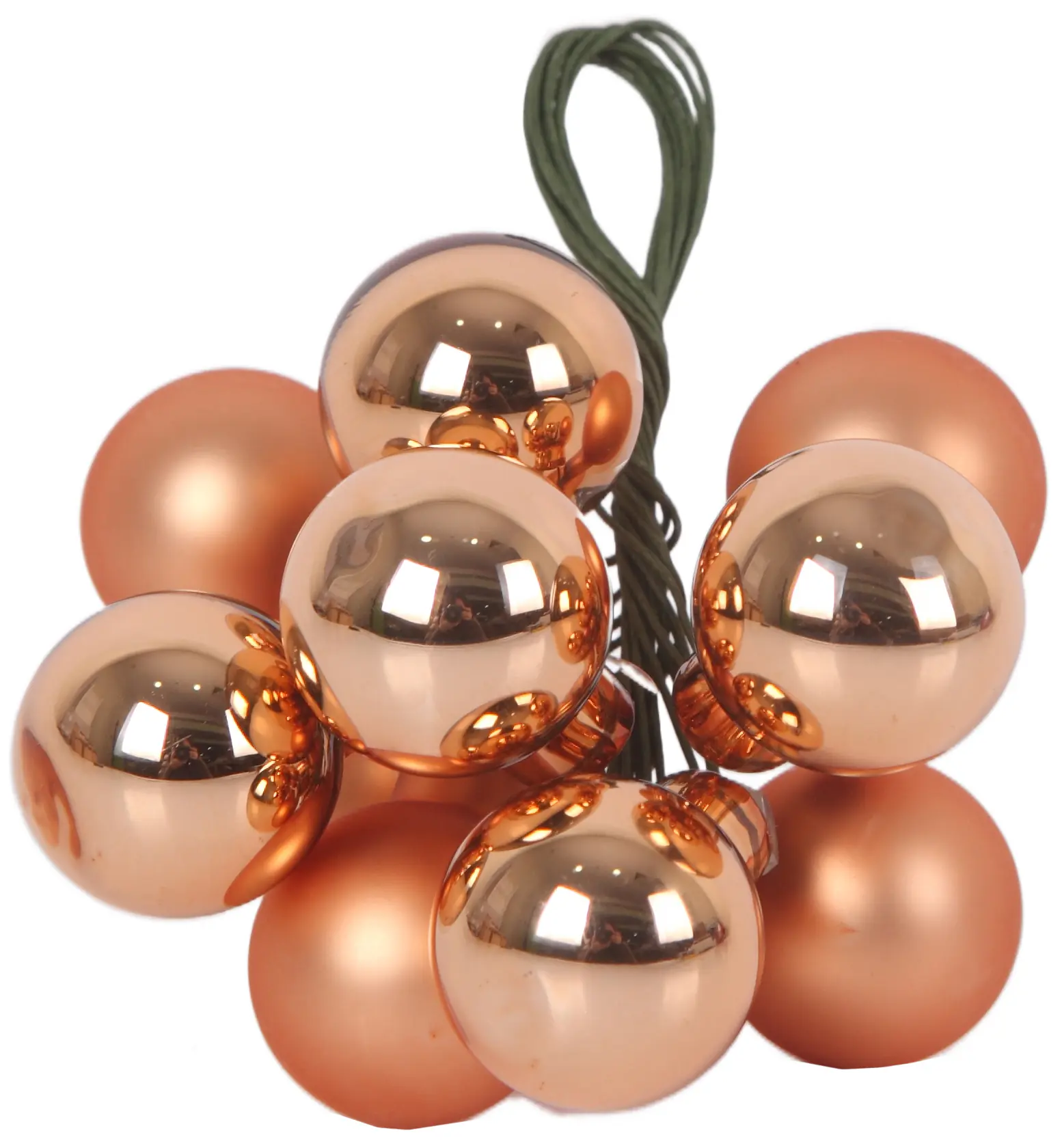 TrendLine Weihnachtskugeln aus Glas auf Draht Ø 2 cm brandy-braun 10 Stück 