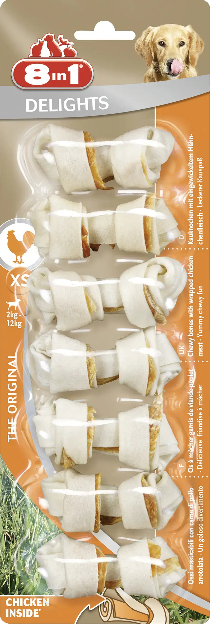 8in1 Kauknochen Delights Chicken XS