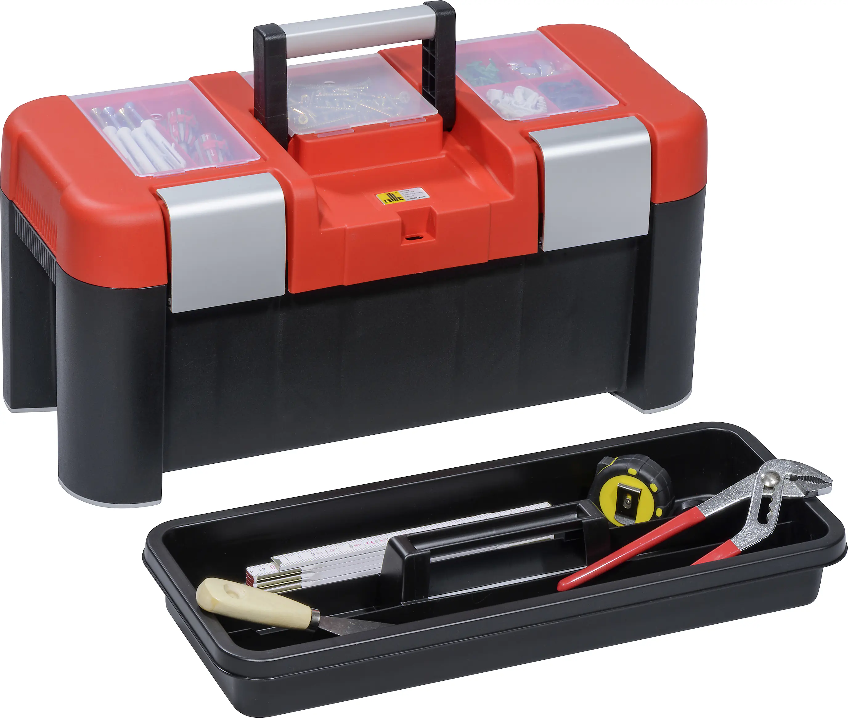 Allit Profi-Werkzeugkoffer PP McPlus Alu 21 rot schwarz ohne Inhalt