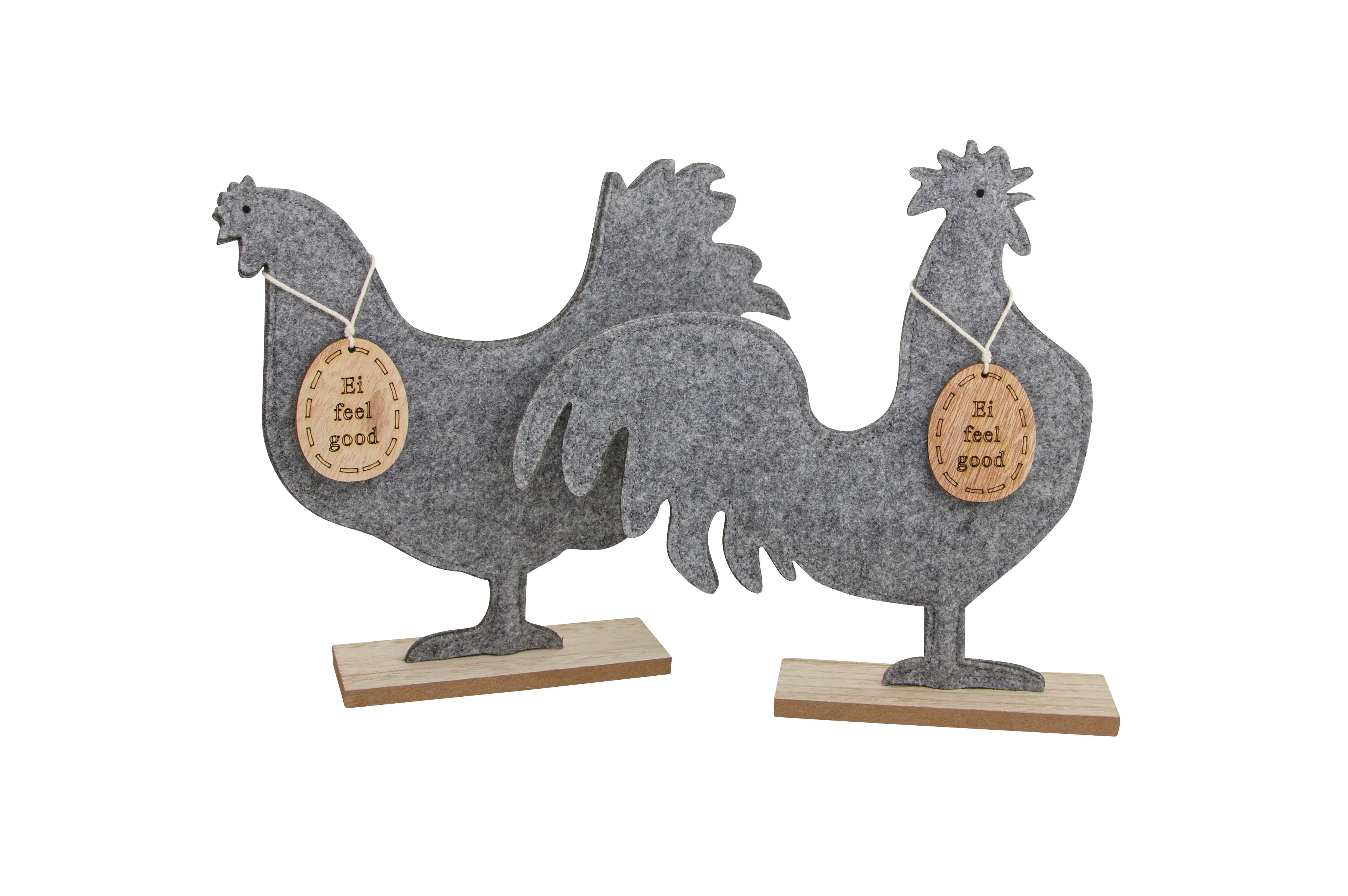 4004942084384 Riffelmacher Henne auf Holzsockel 26,5 x 25 cm