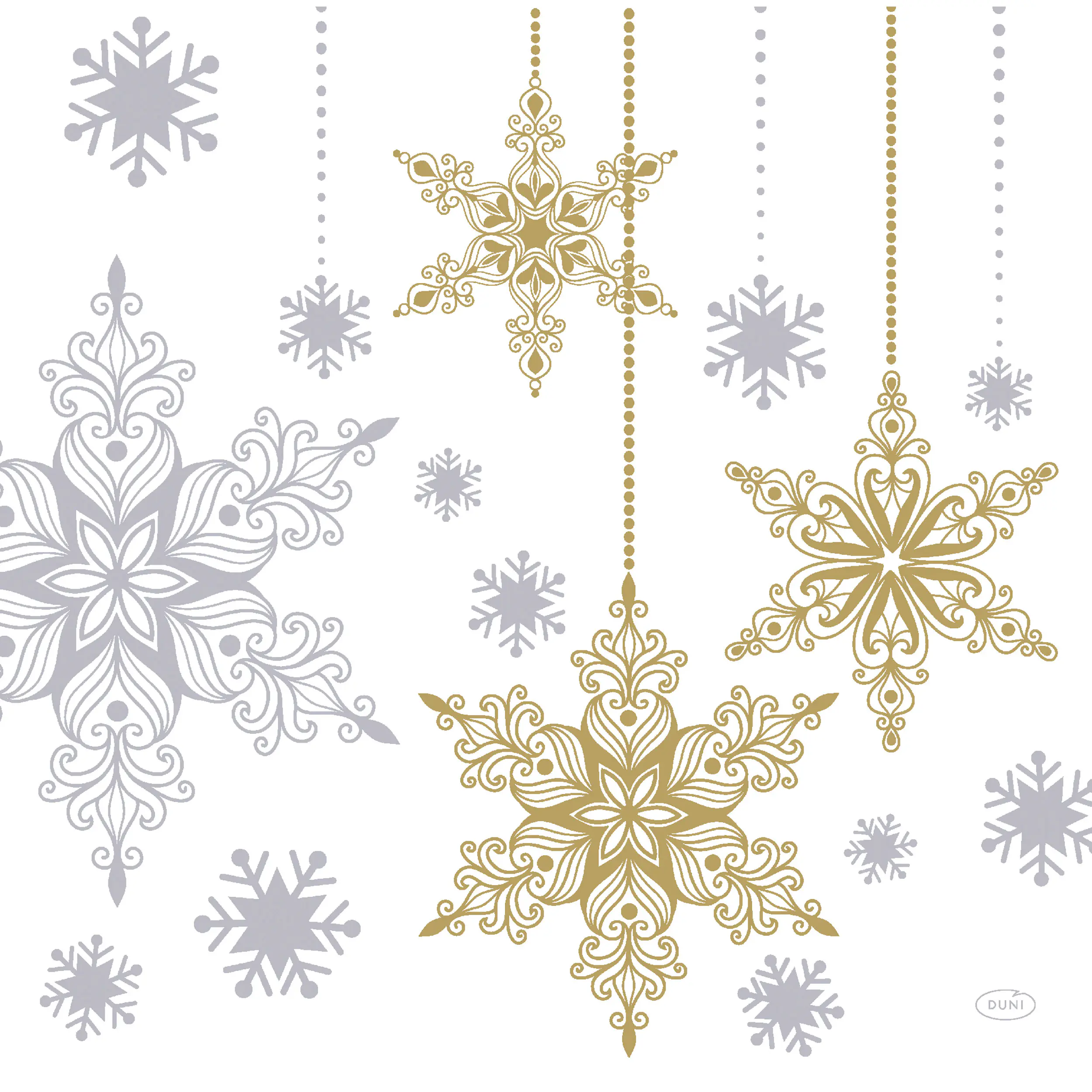 Dunisoft Servietten Snowstars White multi 40 x 40 cm - 12er Pack