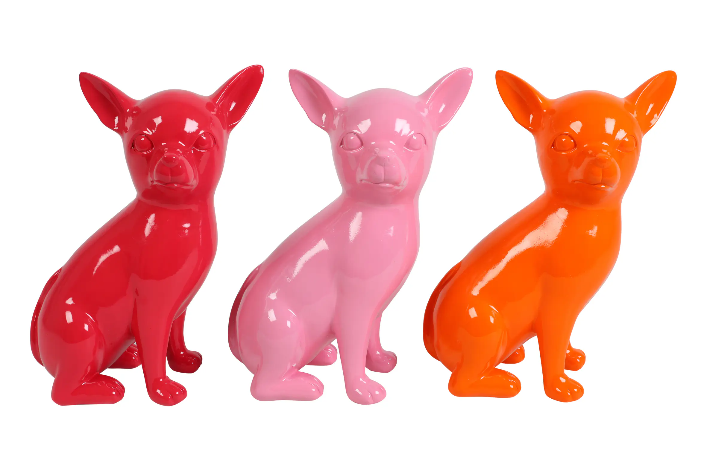 Flamingo Dekofigur Chihuahua Bico 21,5 x 15 x 28,5 cm orange-fuchsie-rosa