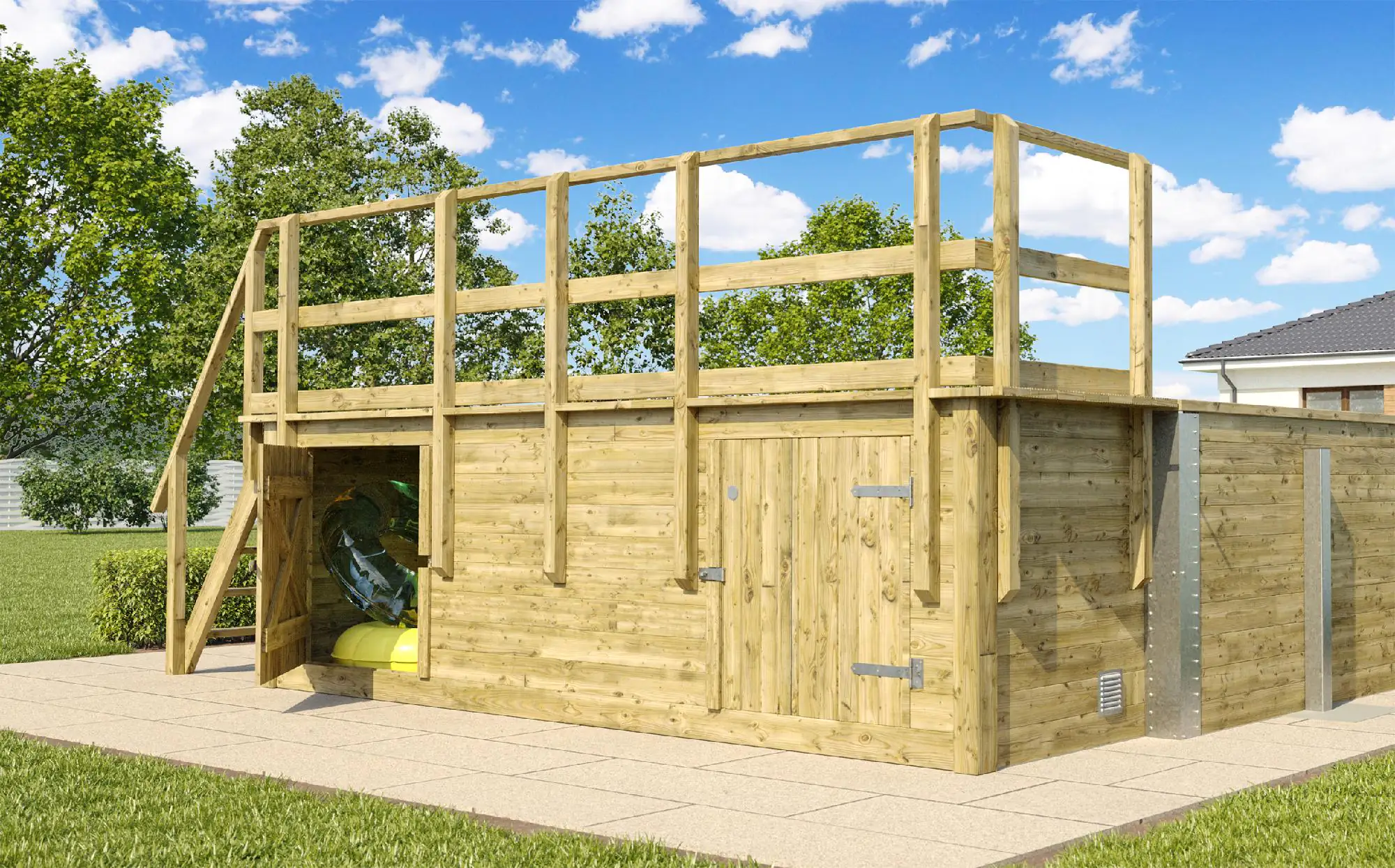 Weka Massivholzpool-Set Carrara 595 Gr. 1 400 x 301 x 116 cm inkl. Sandfilteranlage