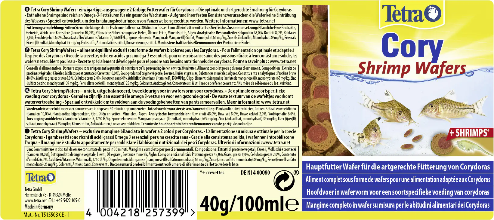 Tetra Cory Shrimp Wafers 100 ml