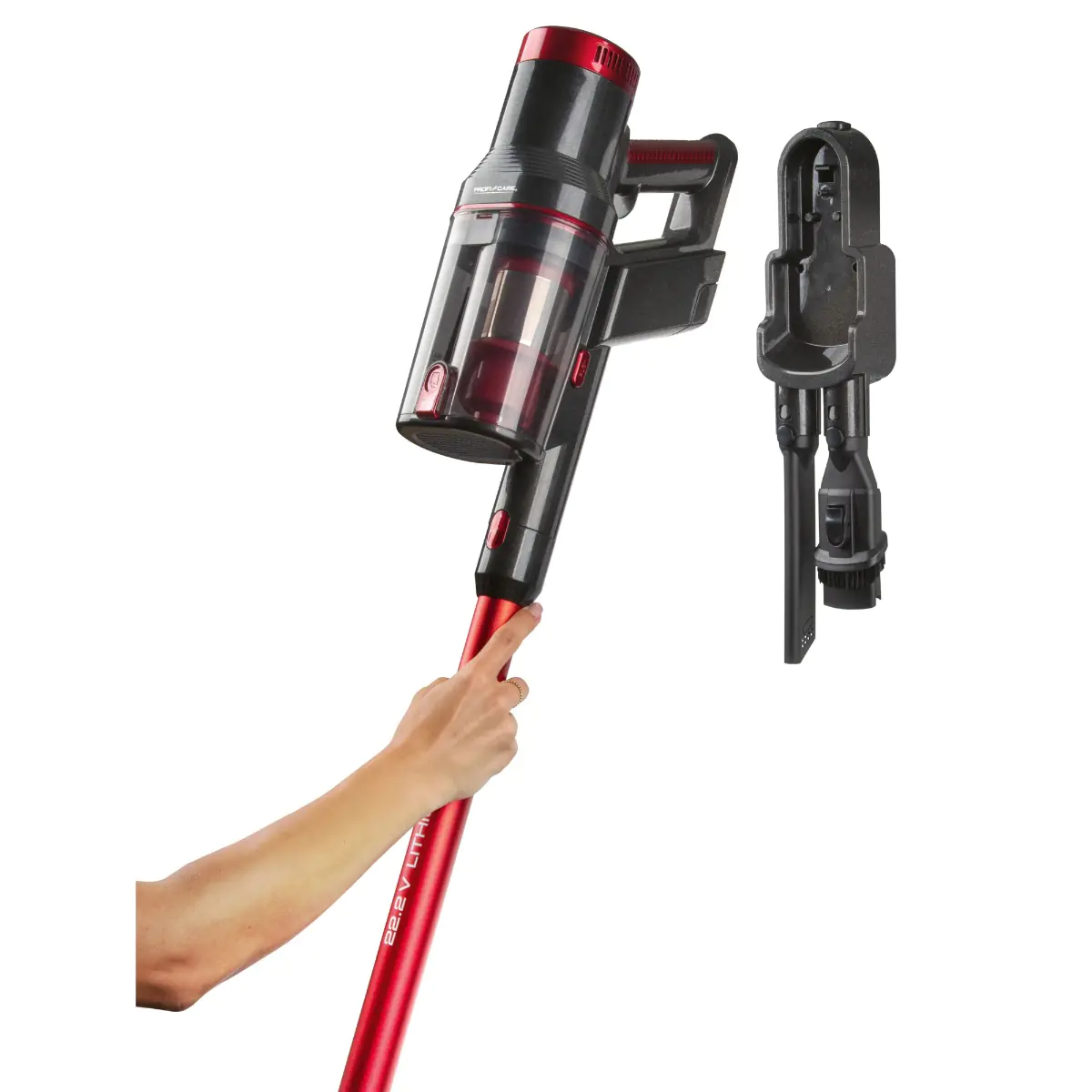 ProfiCare Akku-Hand- und Bodenstaubsauger PC-BS 3136 A anthrazit-rot