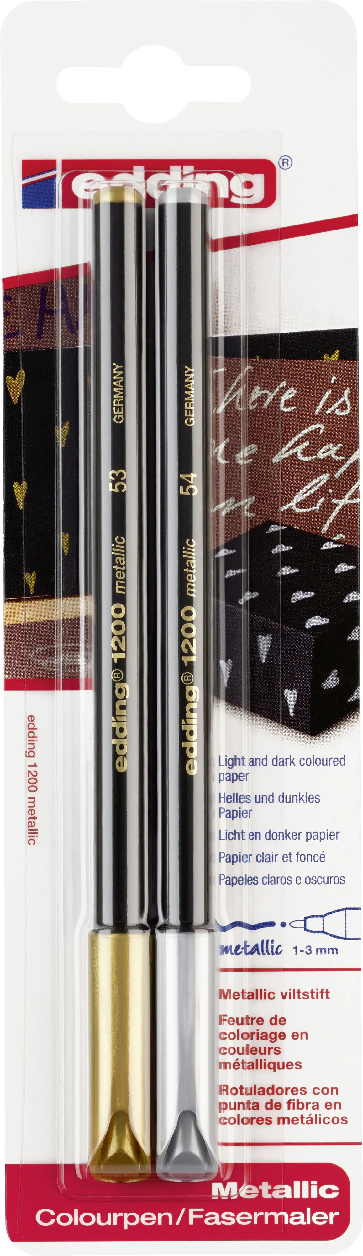 edding Fasermaler e-1200 2er Set gold/silber 1 - 3 mm