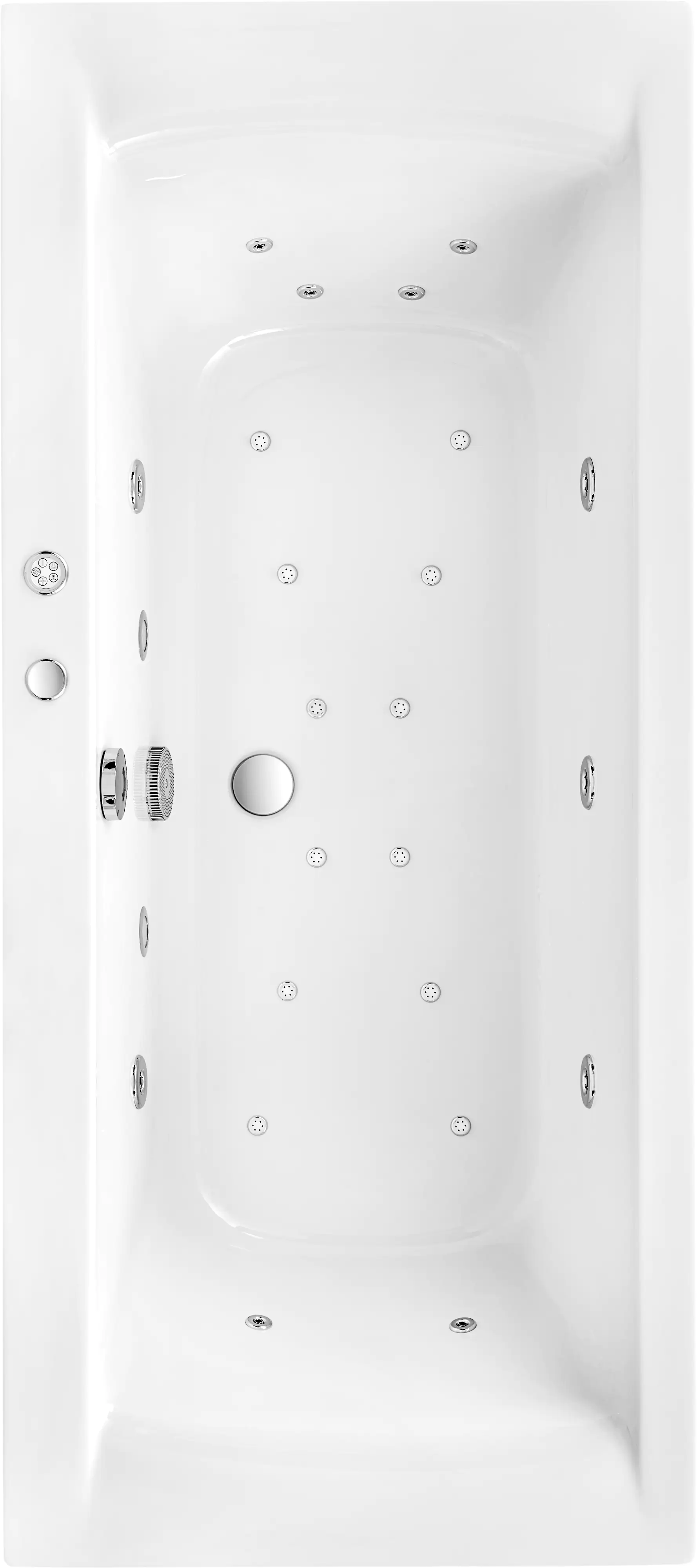 Ottofond Whirlpool Tampico 190 x 80 cm, weiß, mit 2 LED Farblichtwechslern