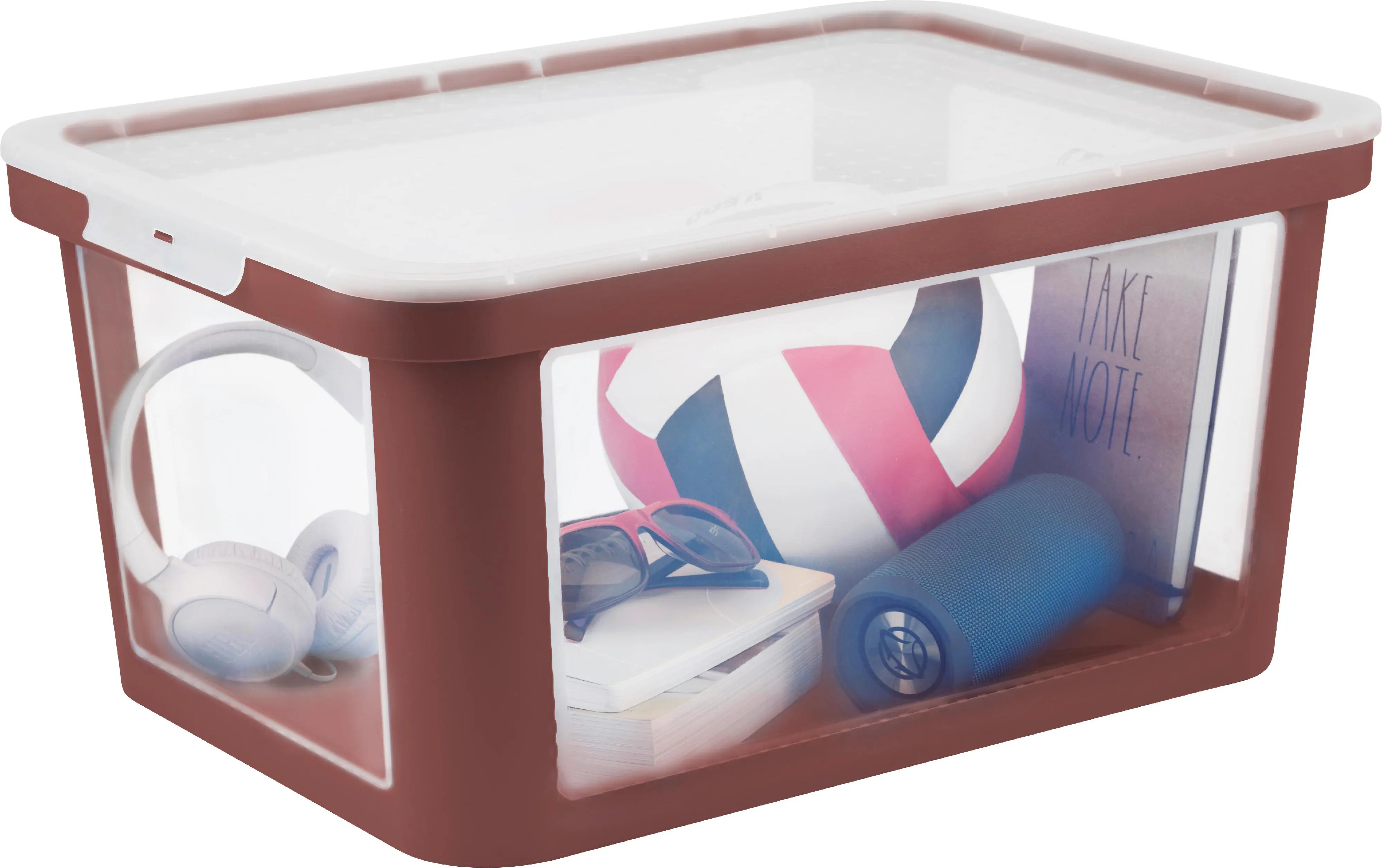 Rotho Aufbewahrungsbox mit Deckel 45 L Albris iron rot Rotho Aufbewahrungsbox mit Deckel 45 L Albris iron rot