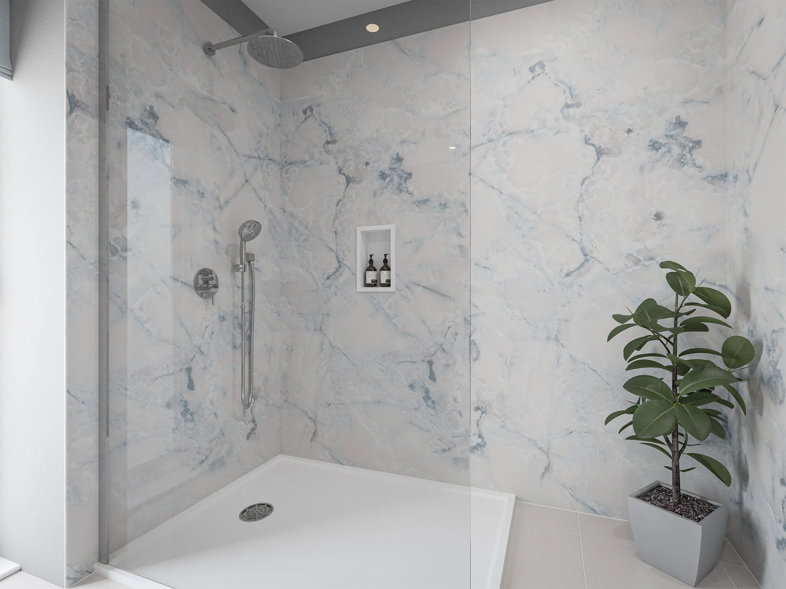 Wetwall Elite Wandpaneel  Onyx Oro 120 x 242 cm mit abgerundeter Abschlusskante