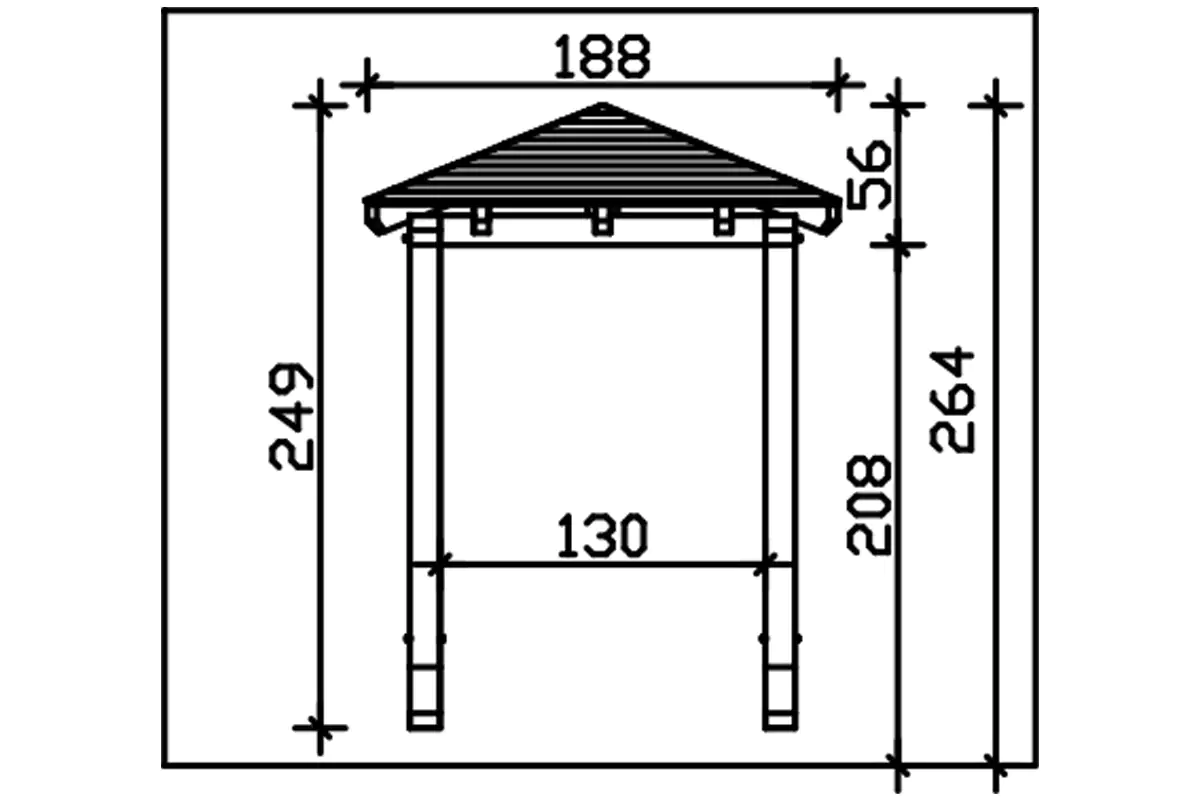 SKAN HOLZ Vordach Wesel Typ 2 188 x 126 cm, lasiert in Eiche hell