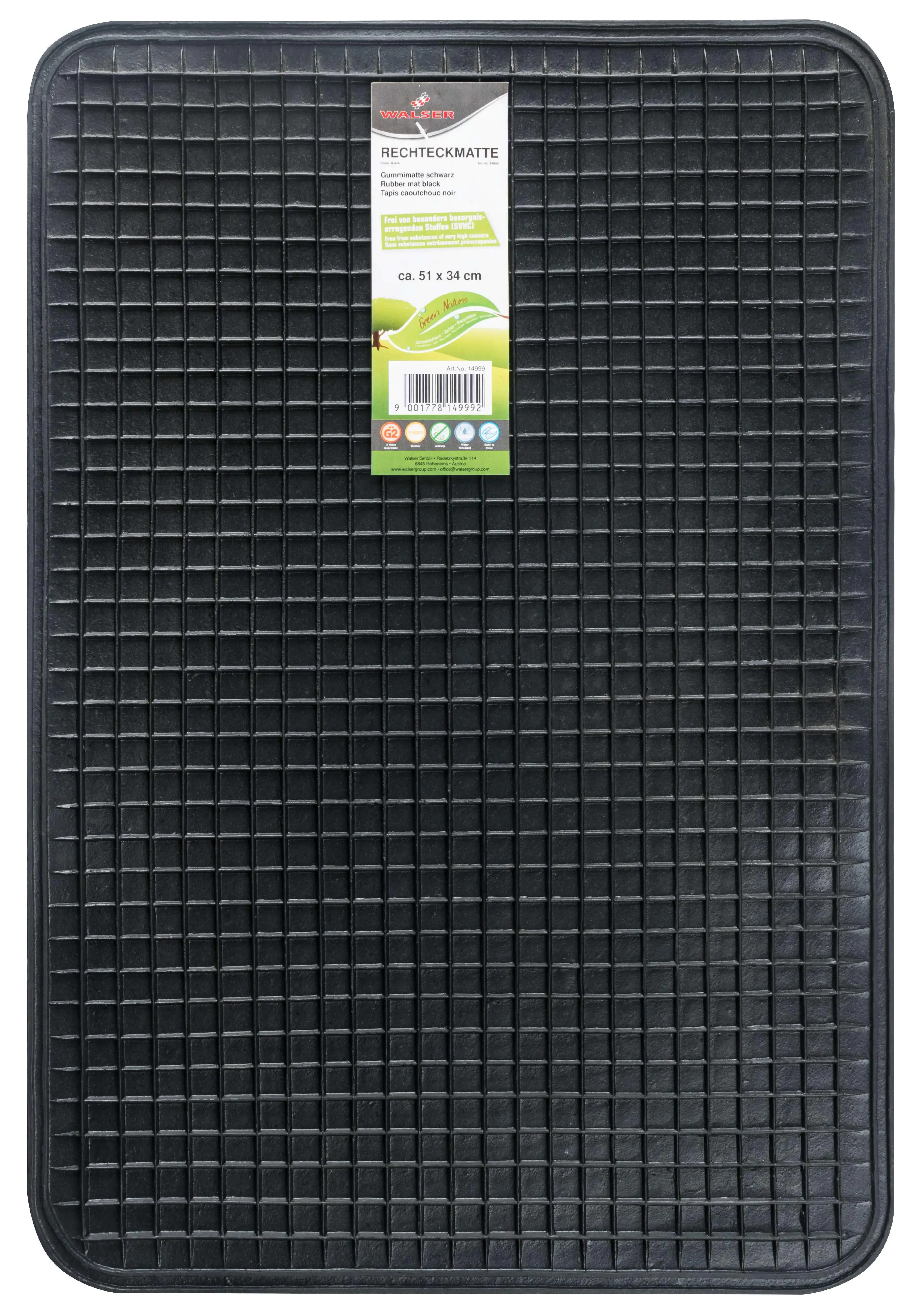 Walser Universal Fußmatte Wabenmatte 50x33cm schwarz 1-teilig Walser Universal Fußmatte Wabenmatte 50x33cm schwarz 1-teilig