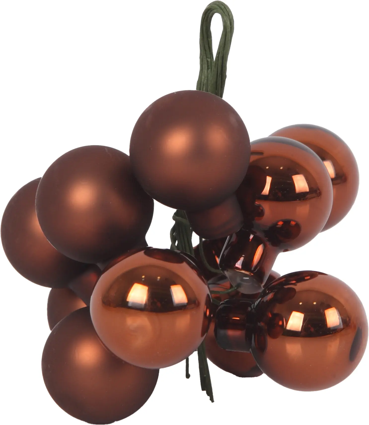 TrendLine Weihnachtskugeln aus Glas auf Draht Ø 2 cm espresso 10 Stück