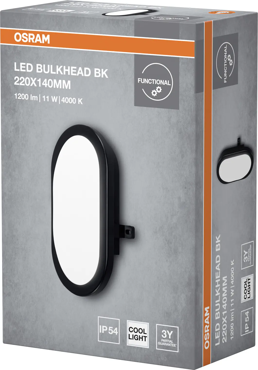 Osram LED Wandleuchte Bulkhead 11W 4000K schwarz Osram LED Wandleuchte Bulkhead 11W 4000K schwarz