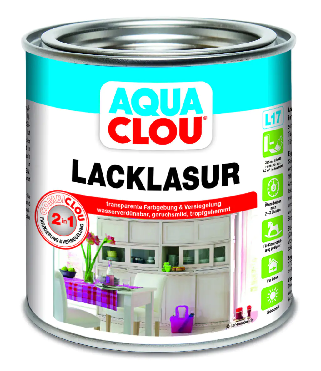 Aqua Clou Lacklasur L17 Nr.24 375 ml steingrau seidenmatt Aqua Clou Lacklasur L17 Nr.24 375 ml steingrau seidenmatt