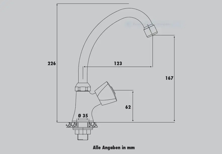 Primaster Kaltwasserarmatur Saarbrücken verchromt mit Schwenkarm Primaster Kaltwasserarmatur Saarbrücken verchromt mit Schwenkarm
