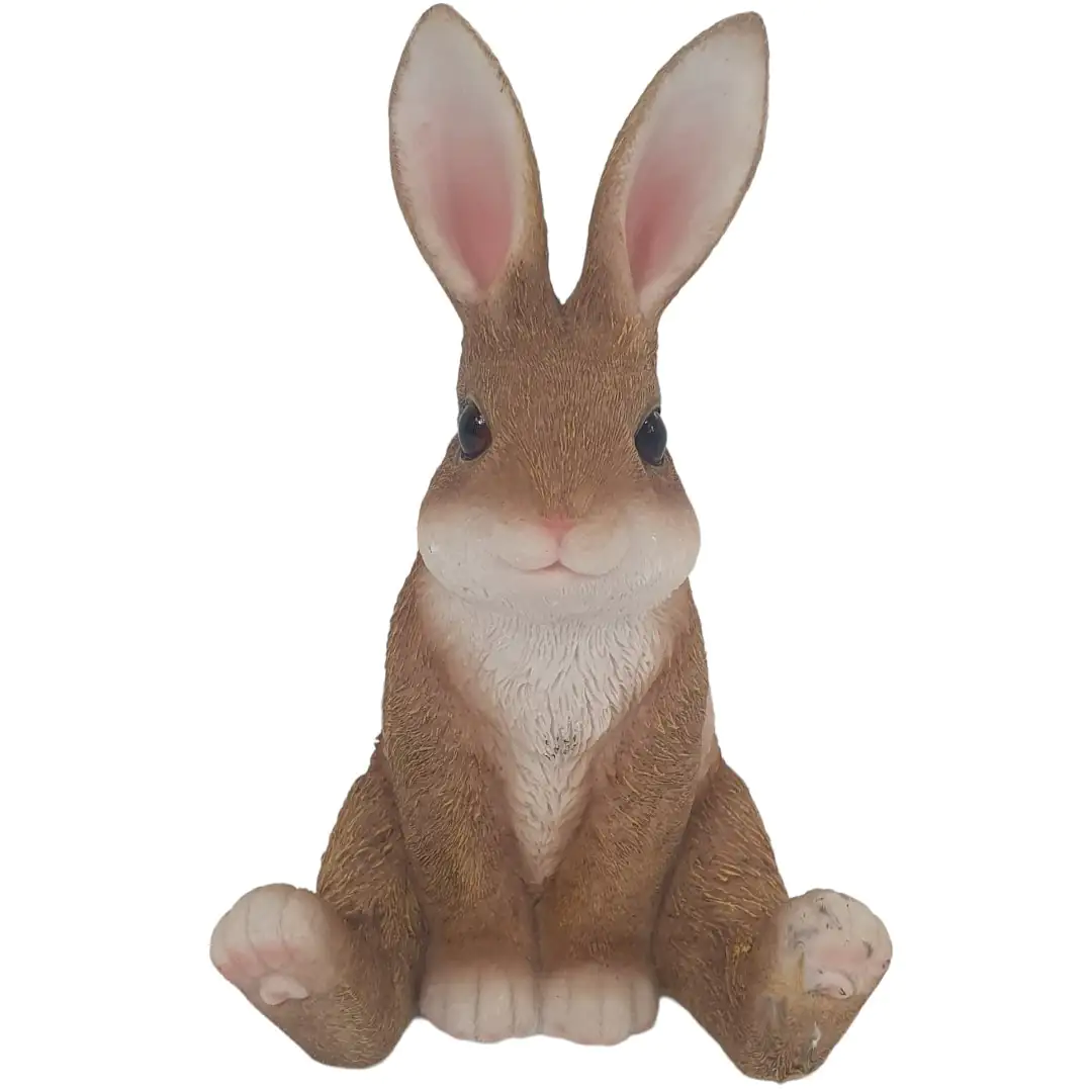 Dekofigur Hase sitzend 24 x 15,5 x 15,5 cm braun weiß