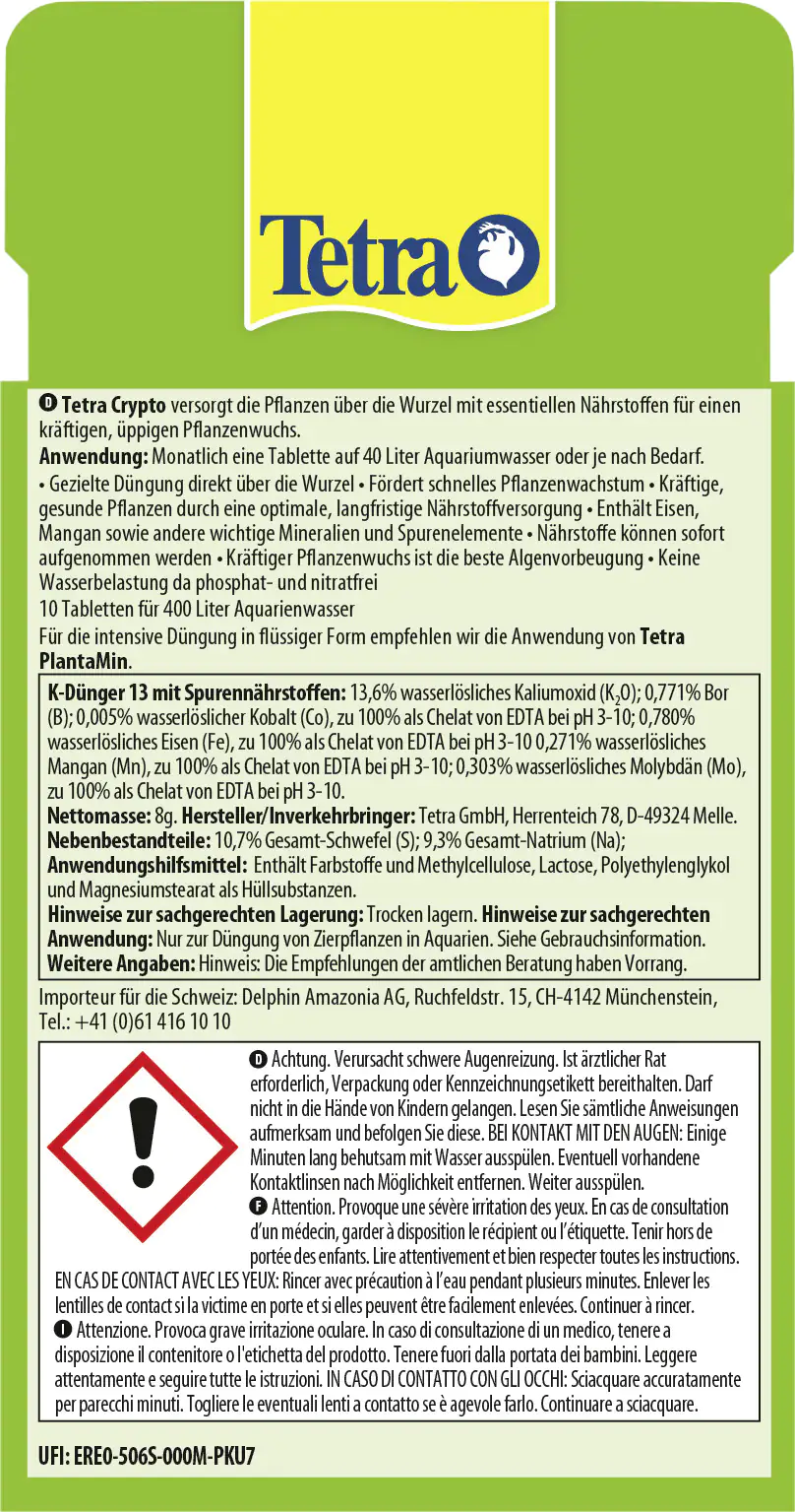 Tetra Aquariendünger Crypto 10 Tabletten