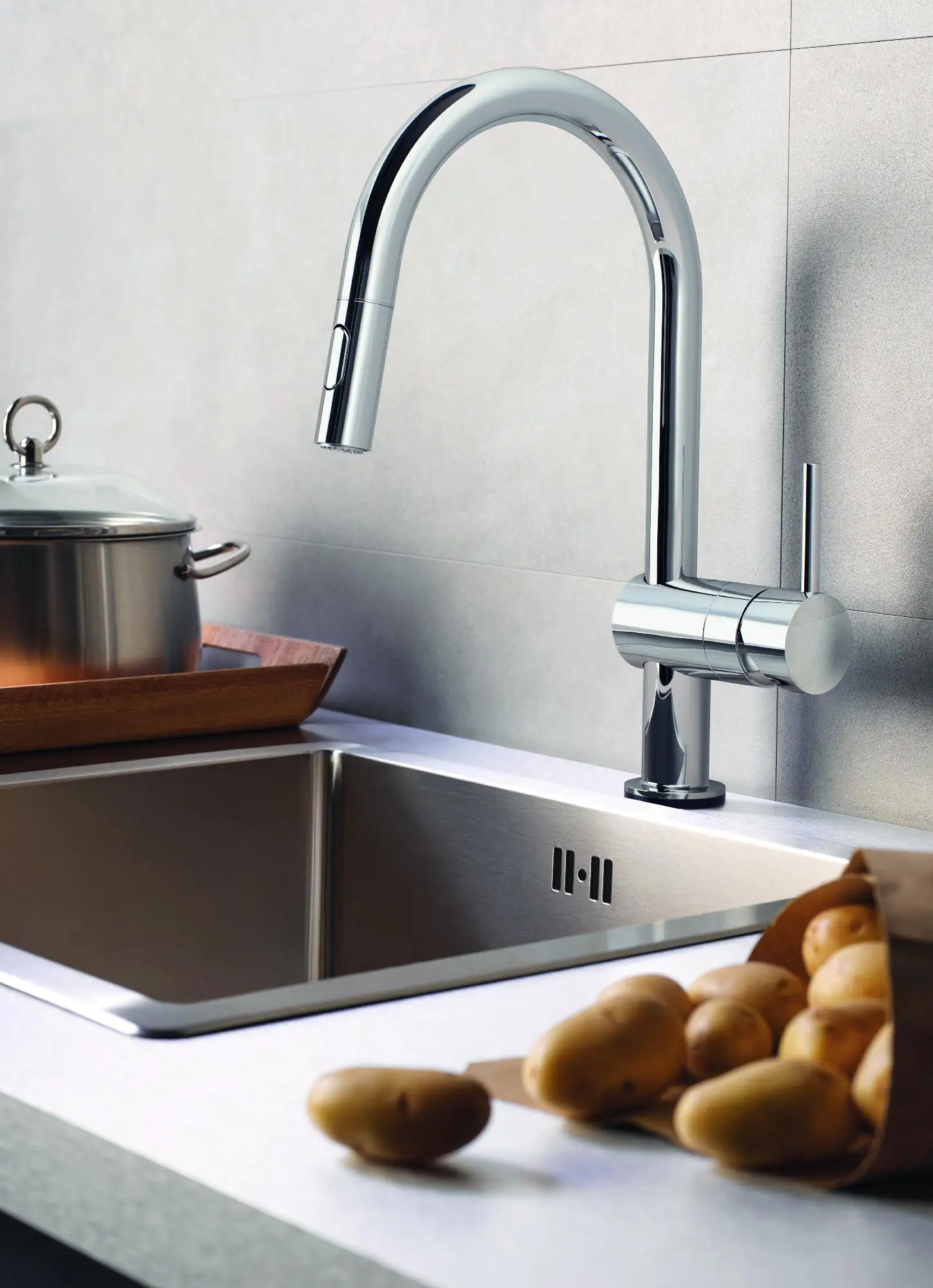 Grohe Spültischarmatur Flair Touch verchromt, mit Handbrause Grohe Spültischarmatur Flair Touch verchromt, mit Handbrause