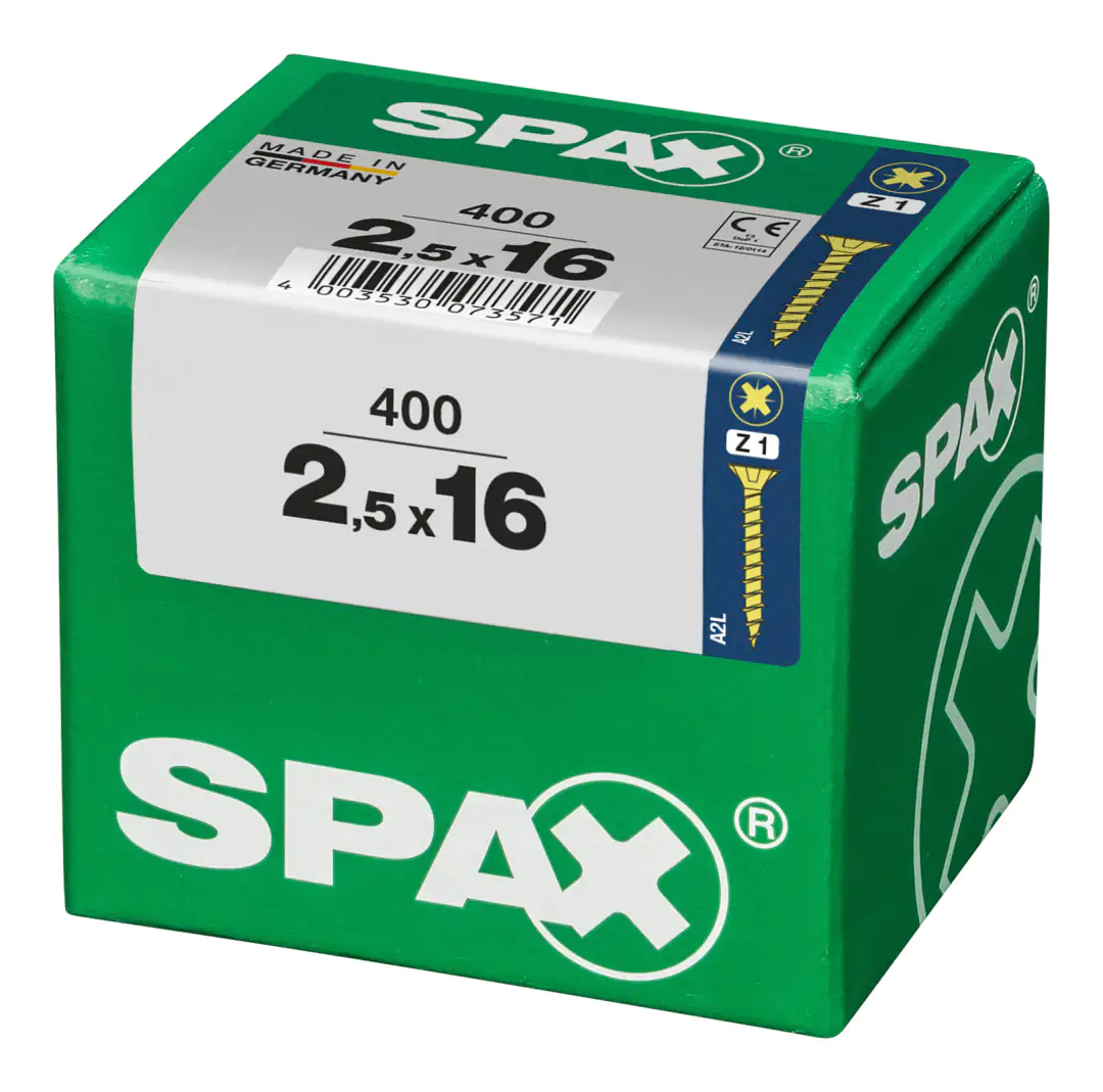 Spax Universalschrauben 2.5 x 16 mm PZ 1 - 400 Stk.