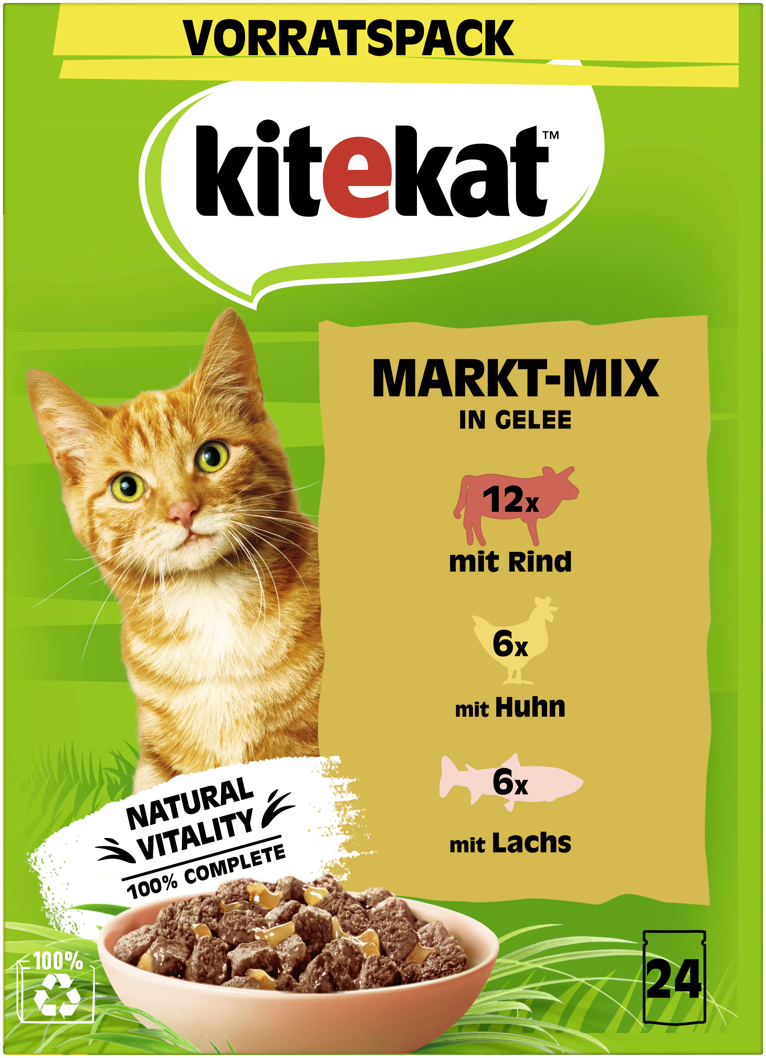 Kitekat Markt-Mix in Gelee Multipack Vorratspack 24x85 g