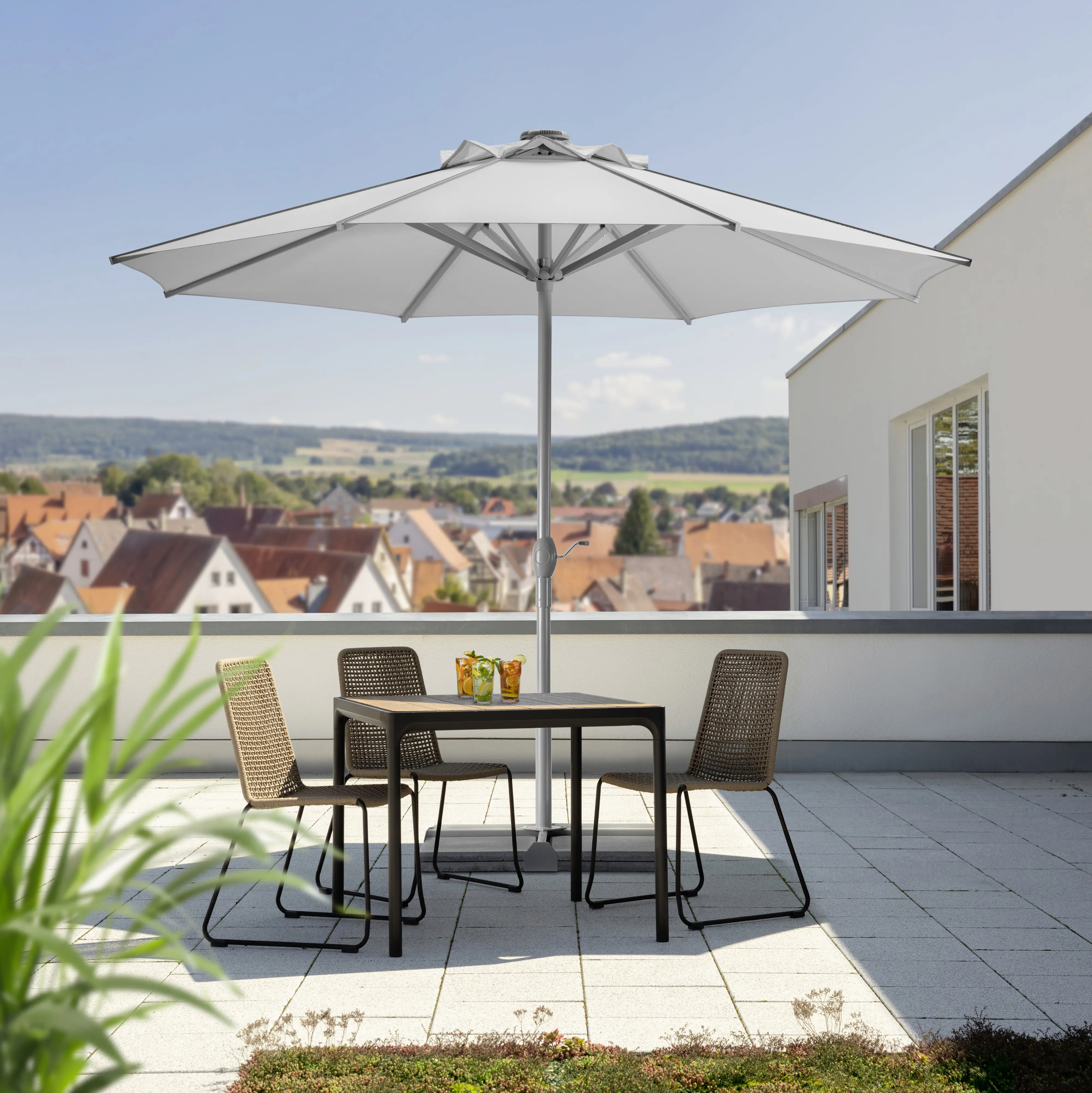 Schneider Sonnenschirm Rooftop silbergrau Ø 350 cm