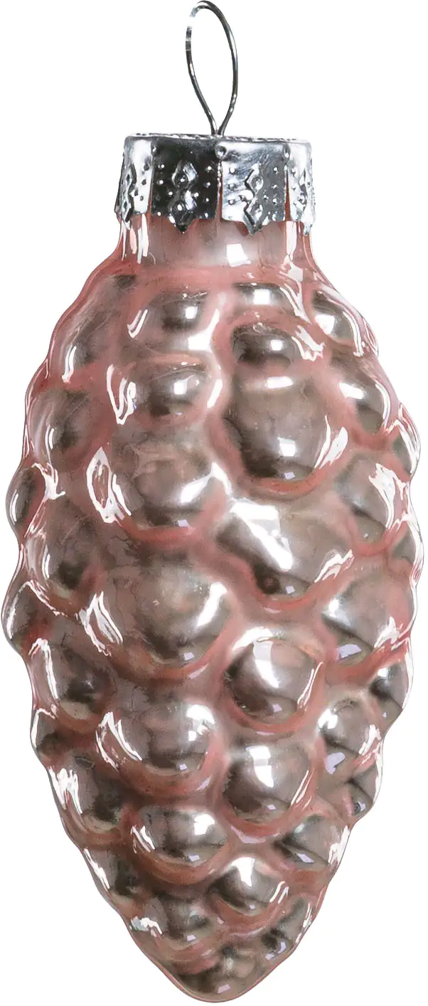 TrendLine Weihnachtskugeln Glas-Tannenzapfen 6 cm puderrosa 12 Stück